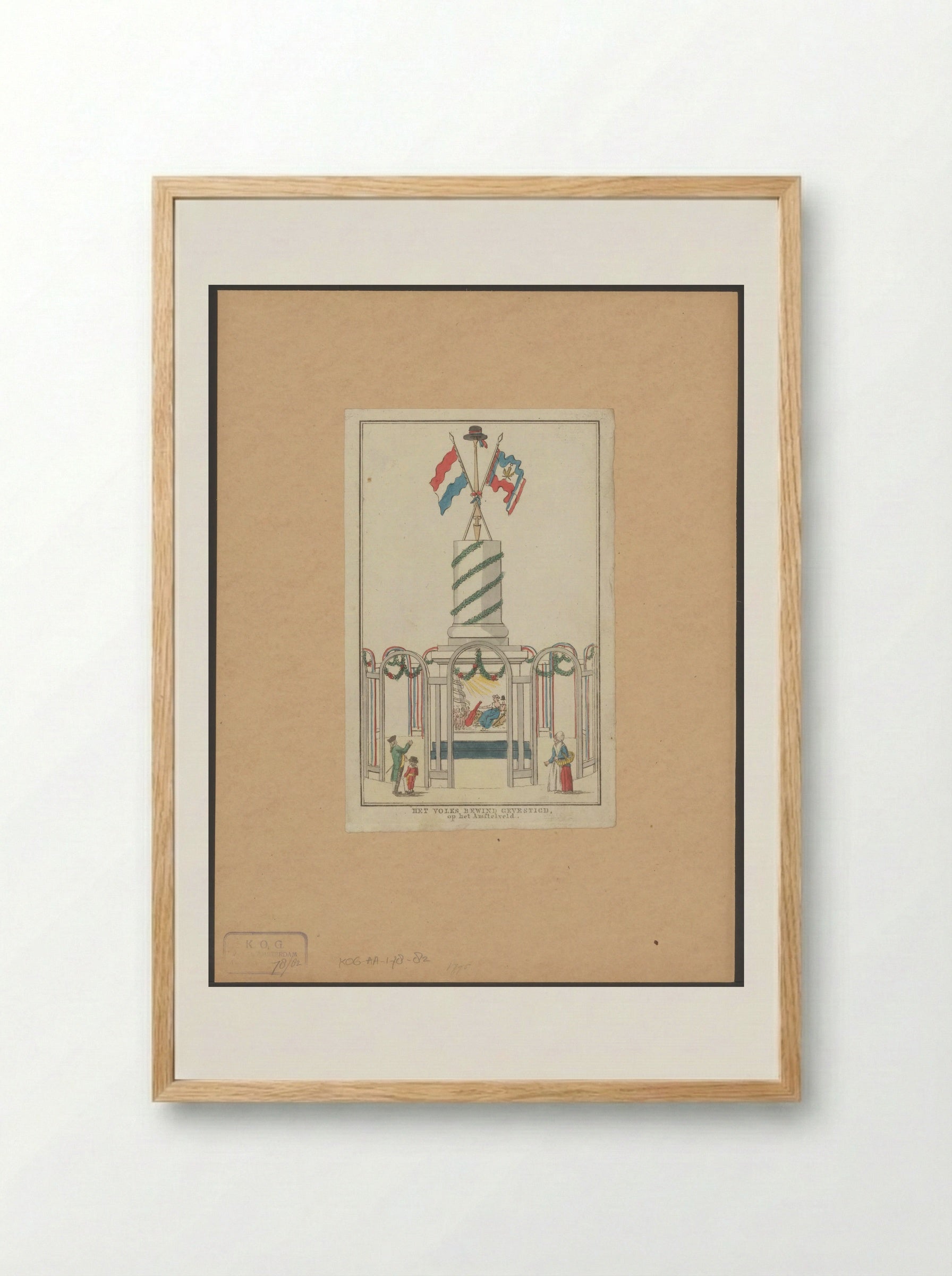 Volksbewind Gevestigd, decoratie op het Amstelveld te Amsterdam - Noach van der Meer (II) - Framed Print Wood