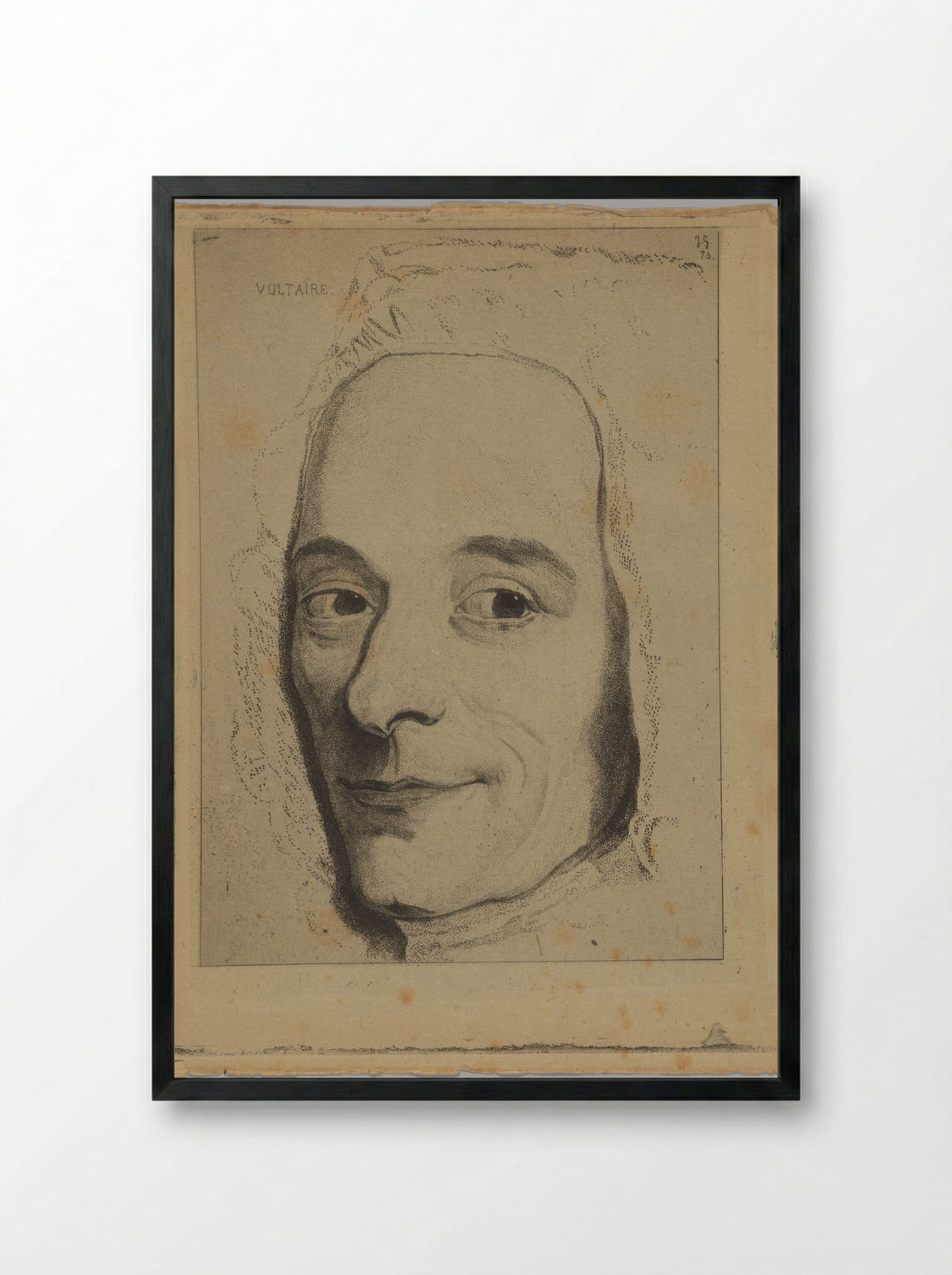 Voltaire in 1736 - Jules de Goncourt - Framed Print Black