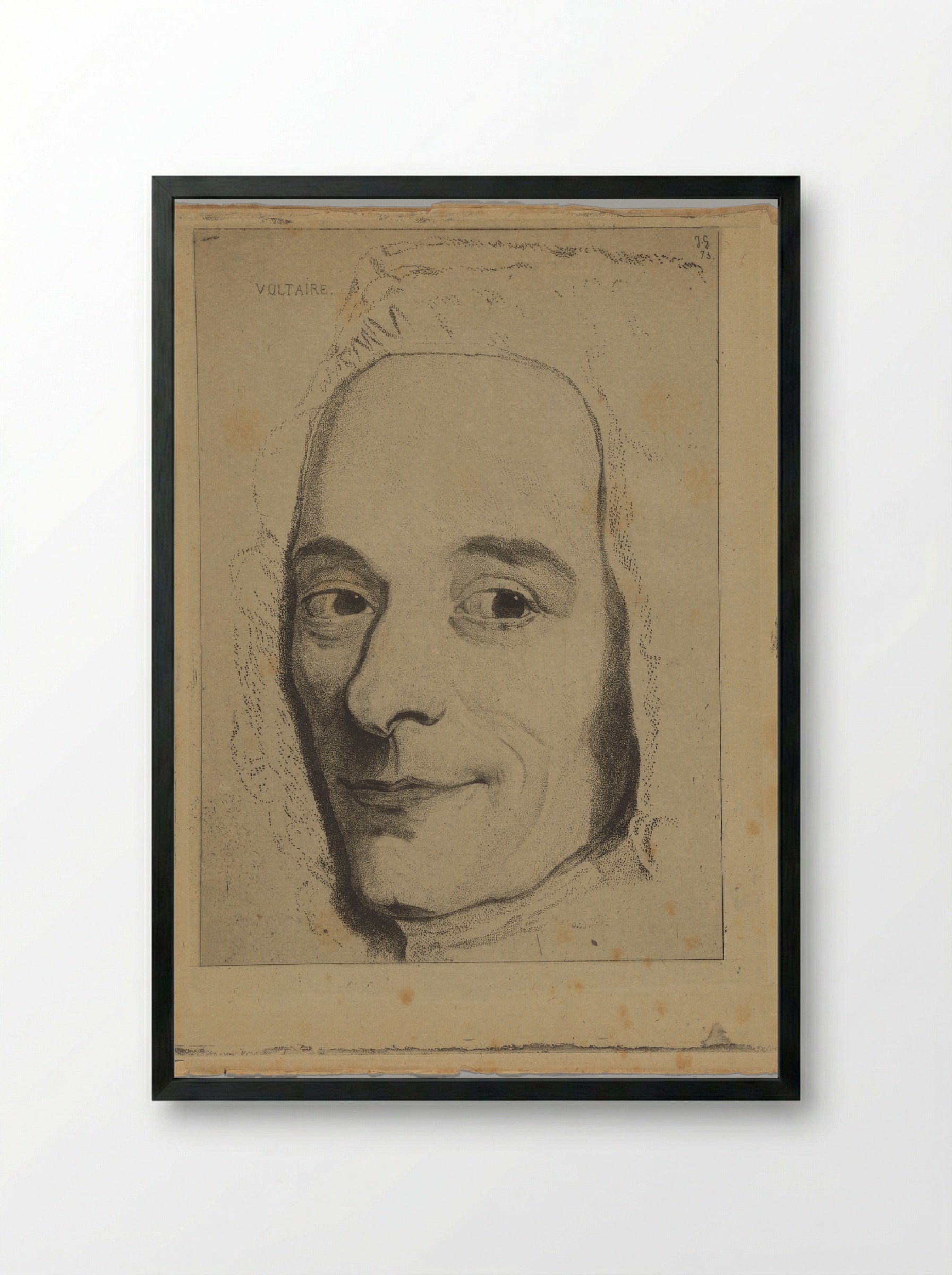 Voltaire in 1736 - Jules de Goncourt - Framed Print Black
