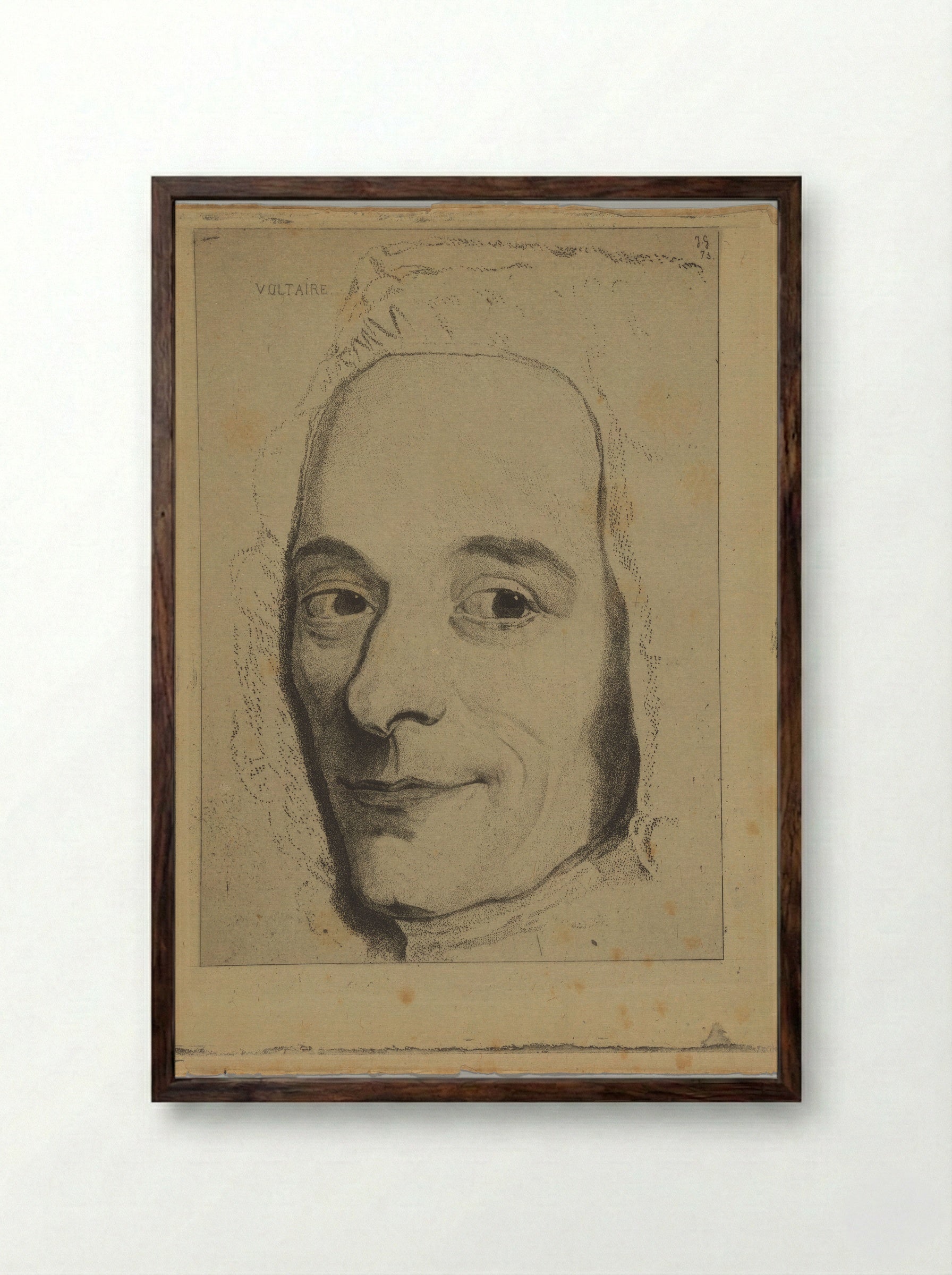 Voltaire in 1736 - Jules de Goncourt - Framed Print Dark Wood
