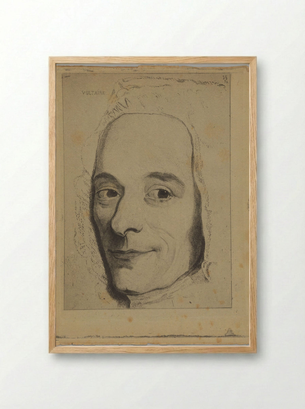 Voltaire in 1736 - Jules de Goncourt - Framed Print Wood