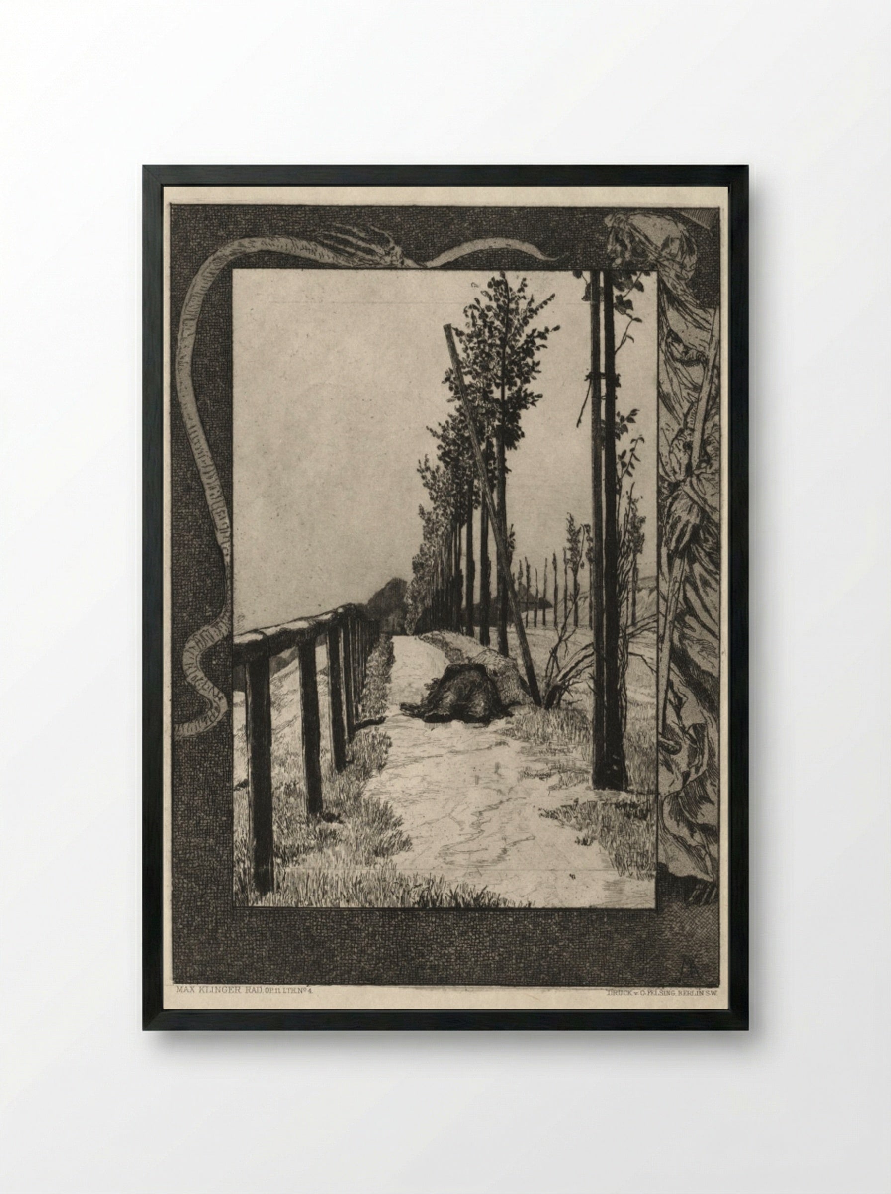 Vom Tode I, No. 4 - Max Klinger - Framed Print Black