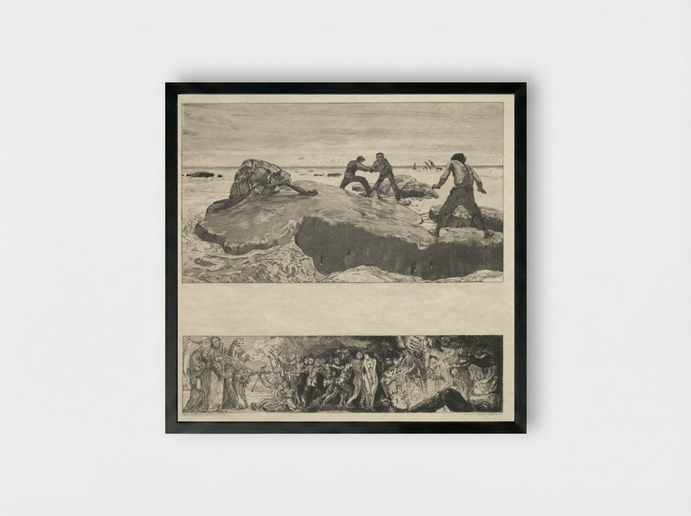 Vom Tode I (Opus II, No. 2) - Max Klinger - Framed Print Black