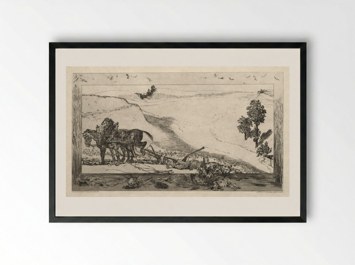 Vom Tode I (Opus II), No. 7 - Max Klinger - Framed Print Black
