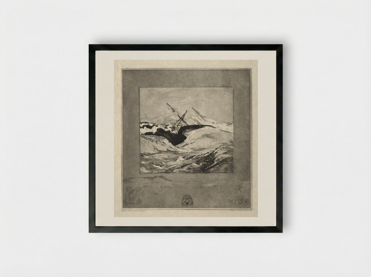 Vom Tode I, Opus II, No. 3 - Max Klinger - Framed Print Black