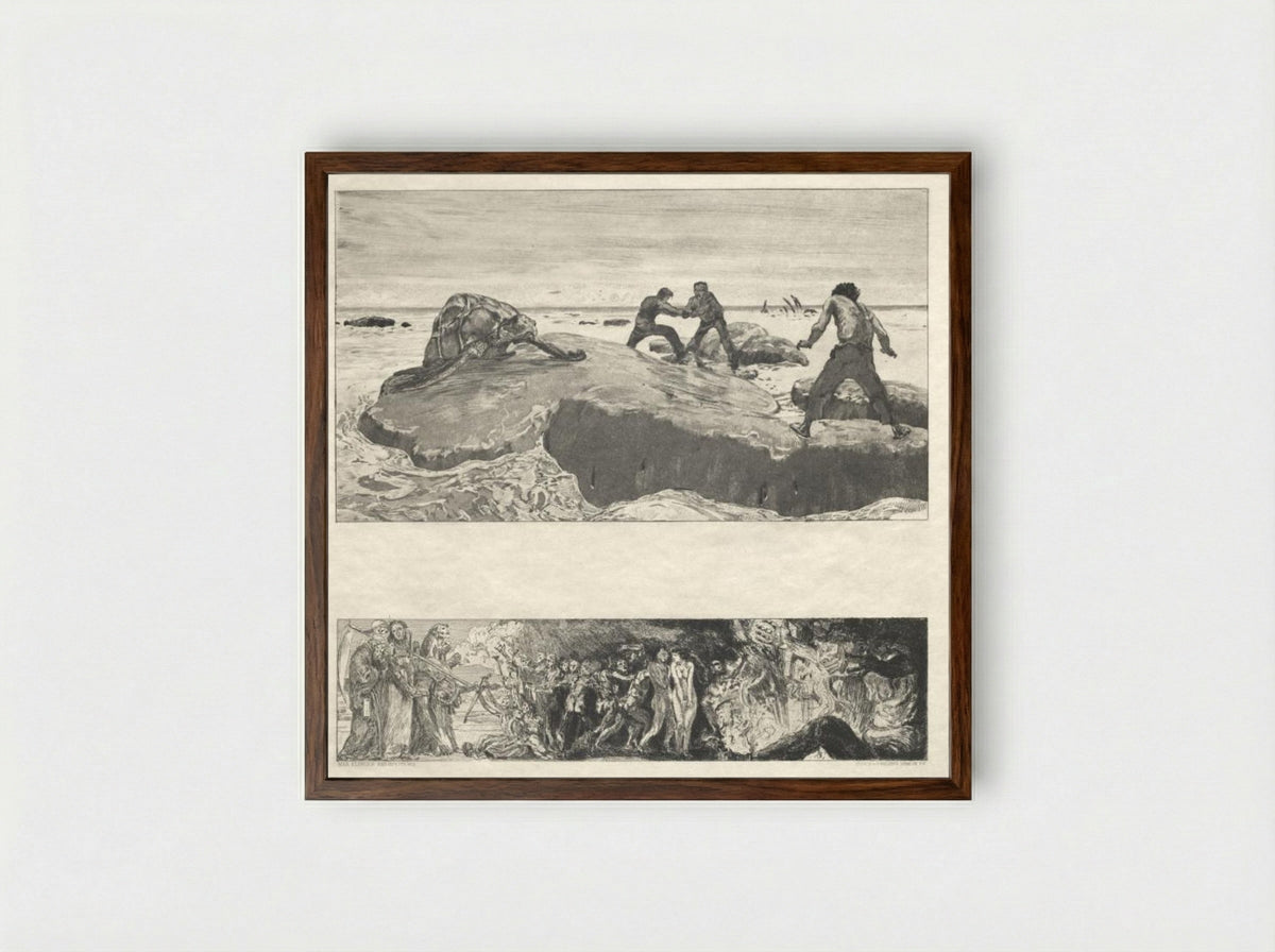 Vom Tode I (Opus II, No. 2) - Max Klinger - Framed Print Dark Wood