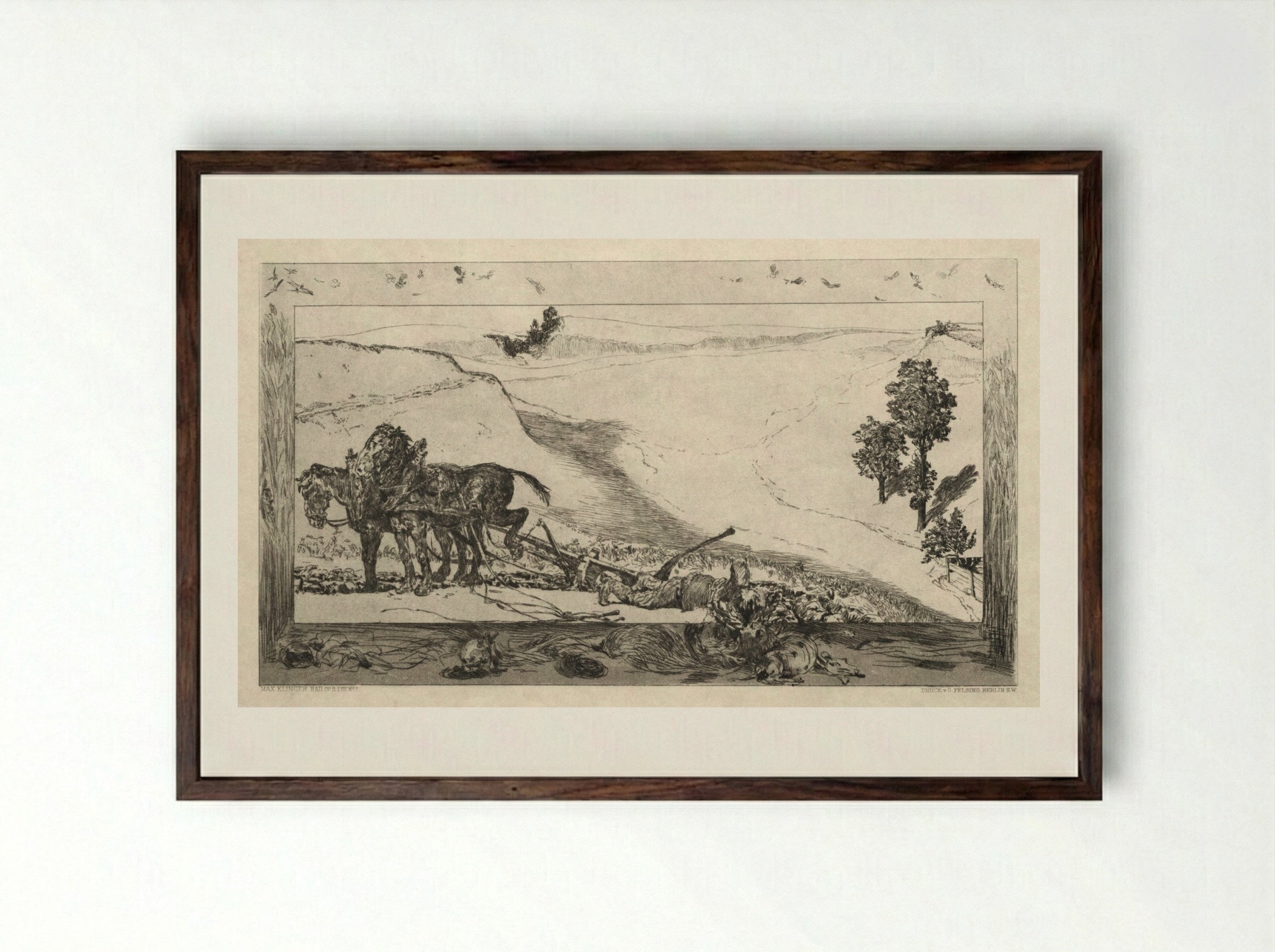 Vom Tode I (Opus II), No. 7 - Max Klinger - Framed Print Dark Wood