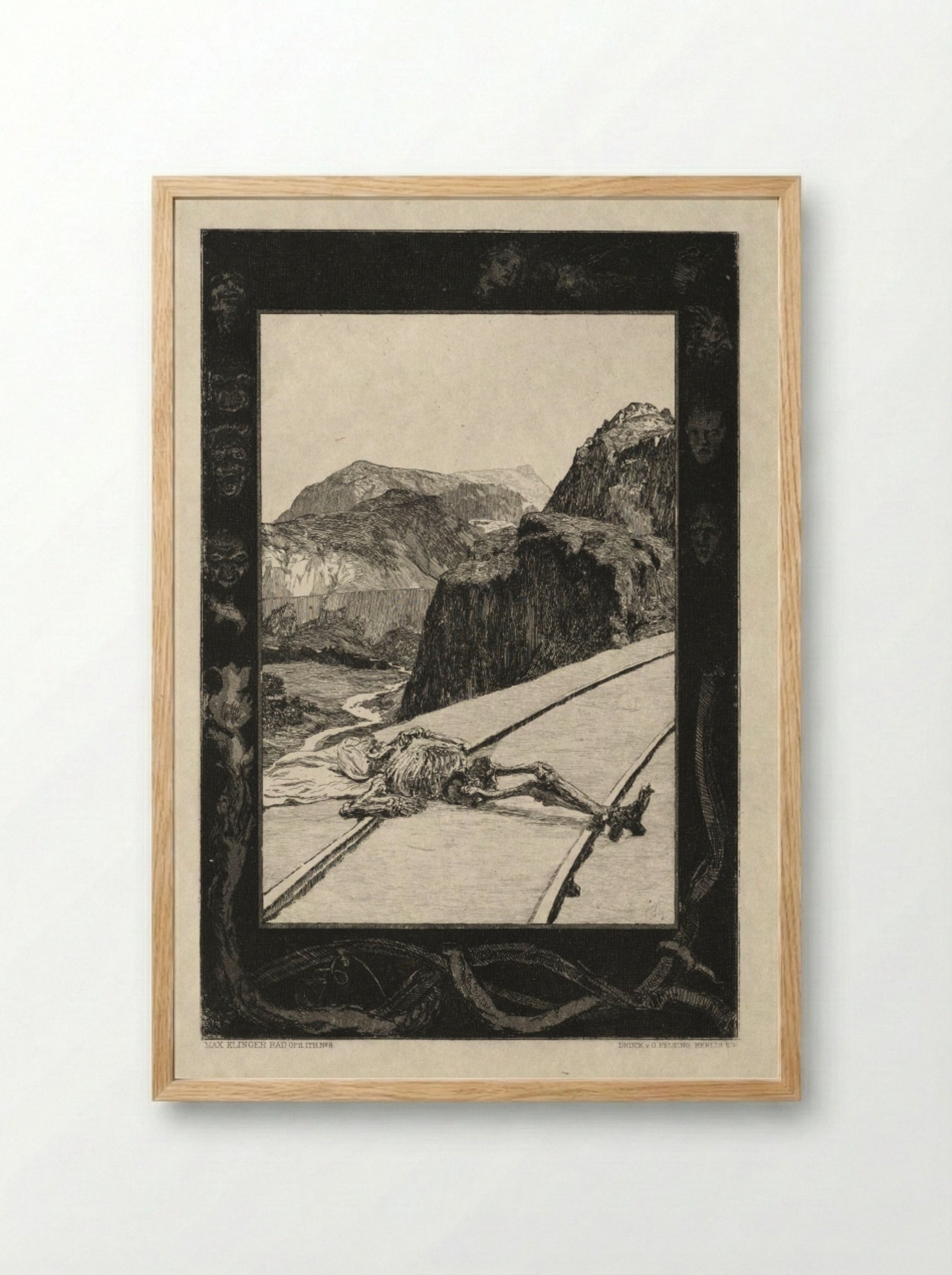 Vom Tode I, Opus II, No. 8 - Max Klinger - Framed Print Wood