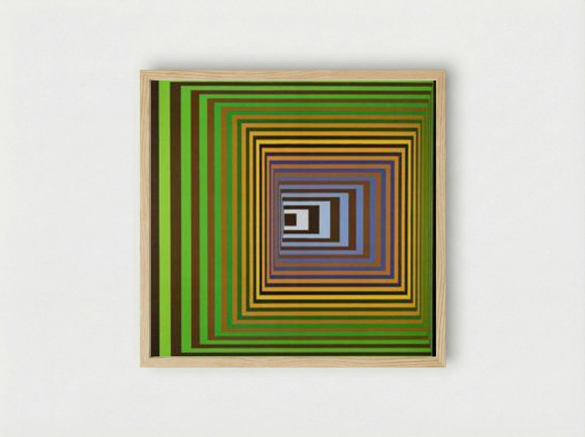 Vonal Stri - Victor Vasarely - Framed Print Wood