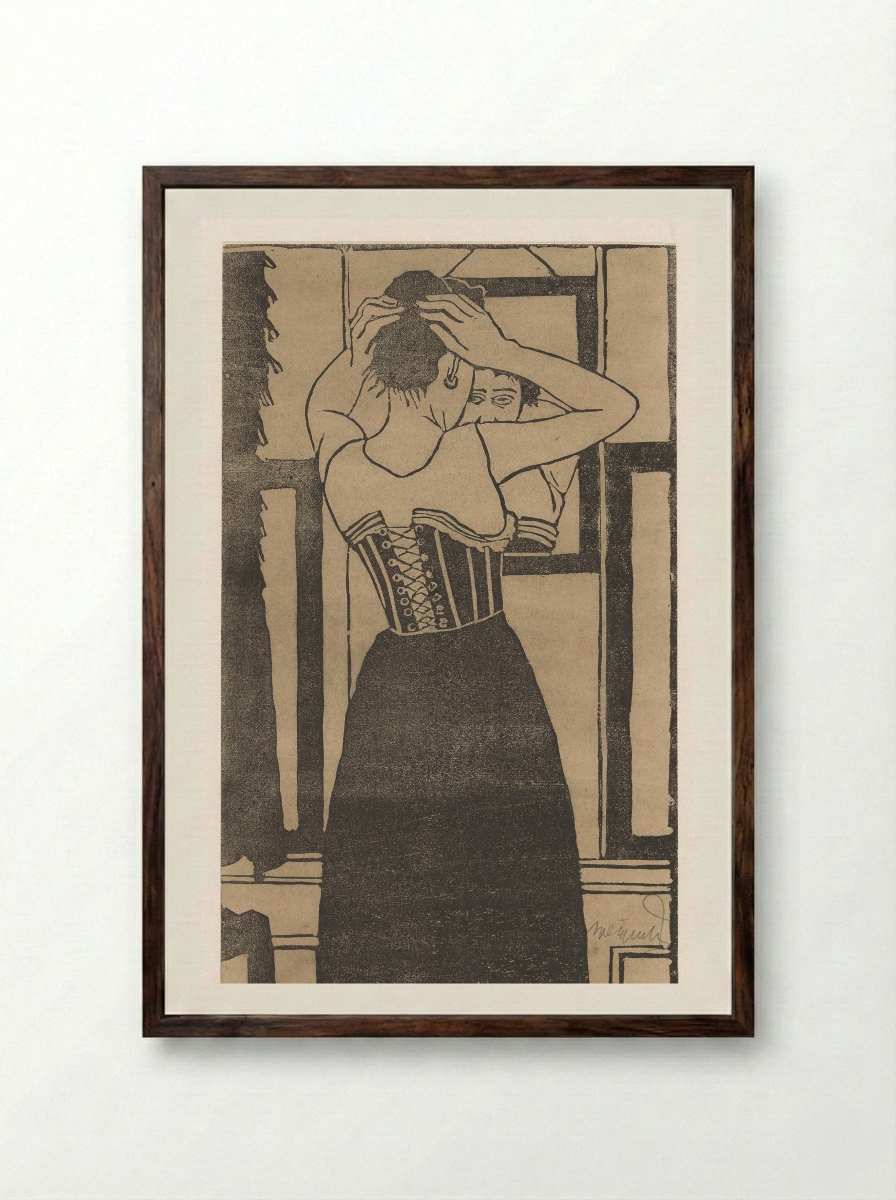 Voor de spiegel - Samuel Jessurun de Mesquita - Framed Print Dark Wood