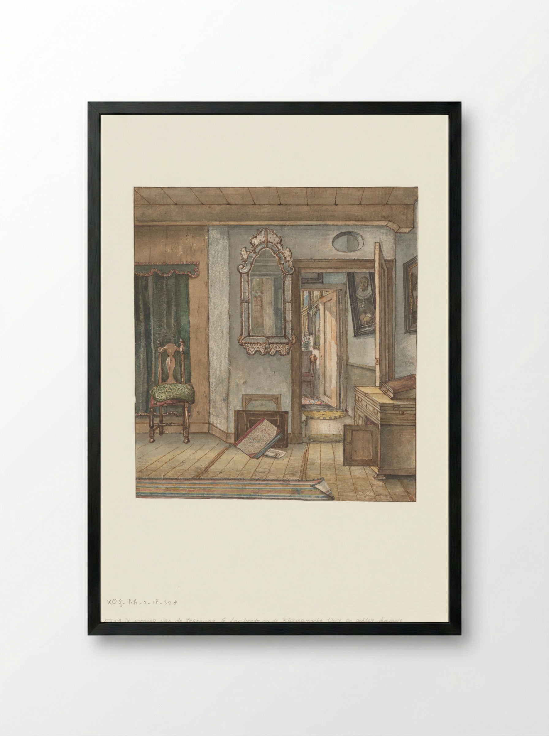 Voor- en achterkamer van de woning van de kunstenaar - Gerrit Lamberts - Framed Print Black