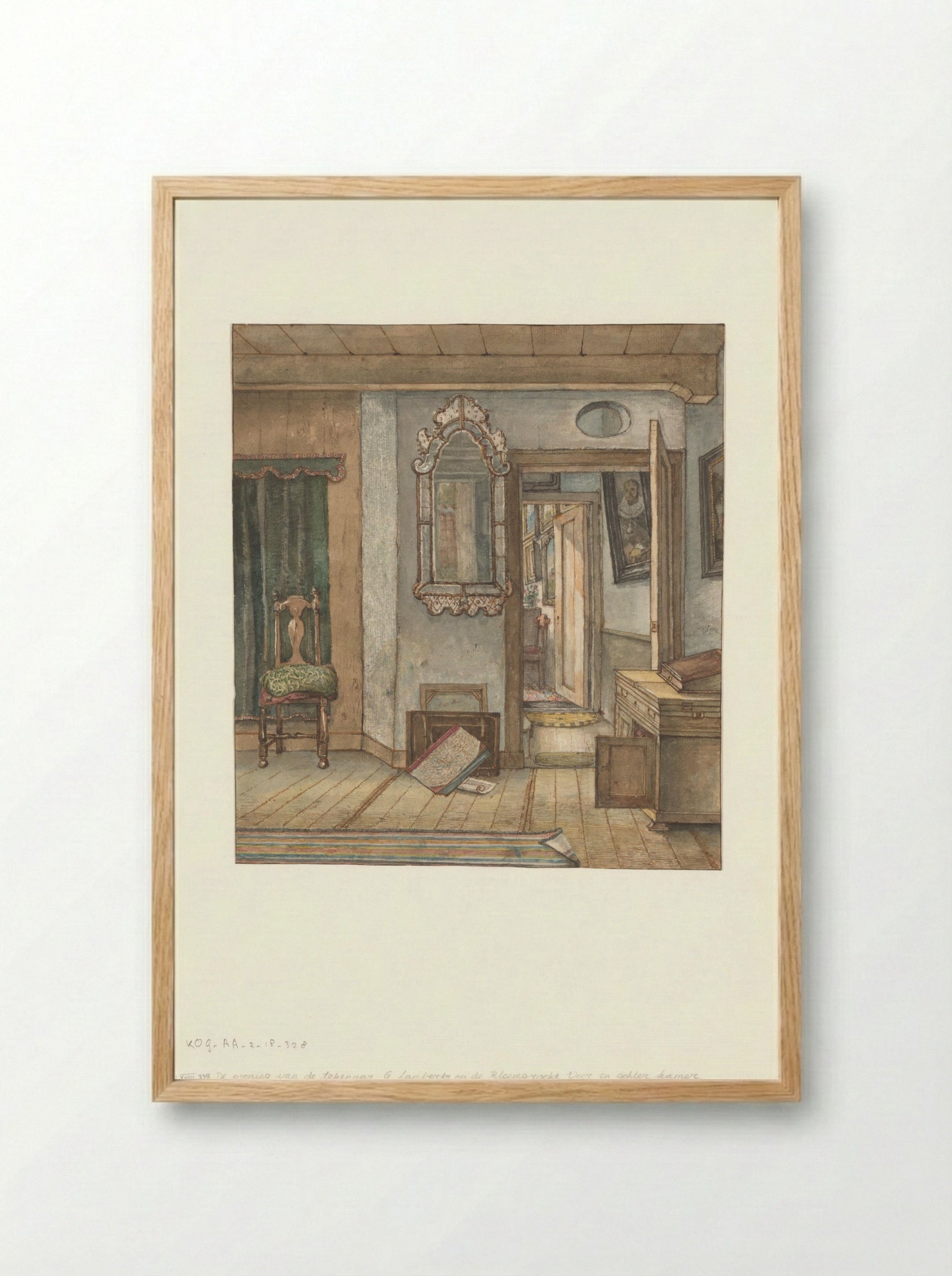Voor- en achterkamer van de woning van de kunstenaar - Gerrit Lamberts - Framed Print Wood