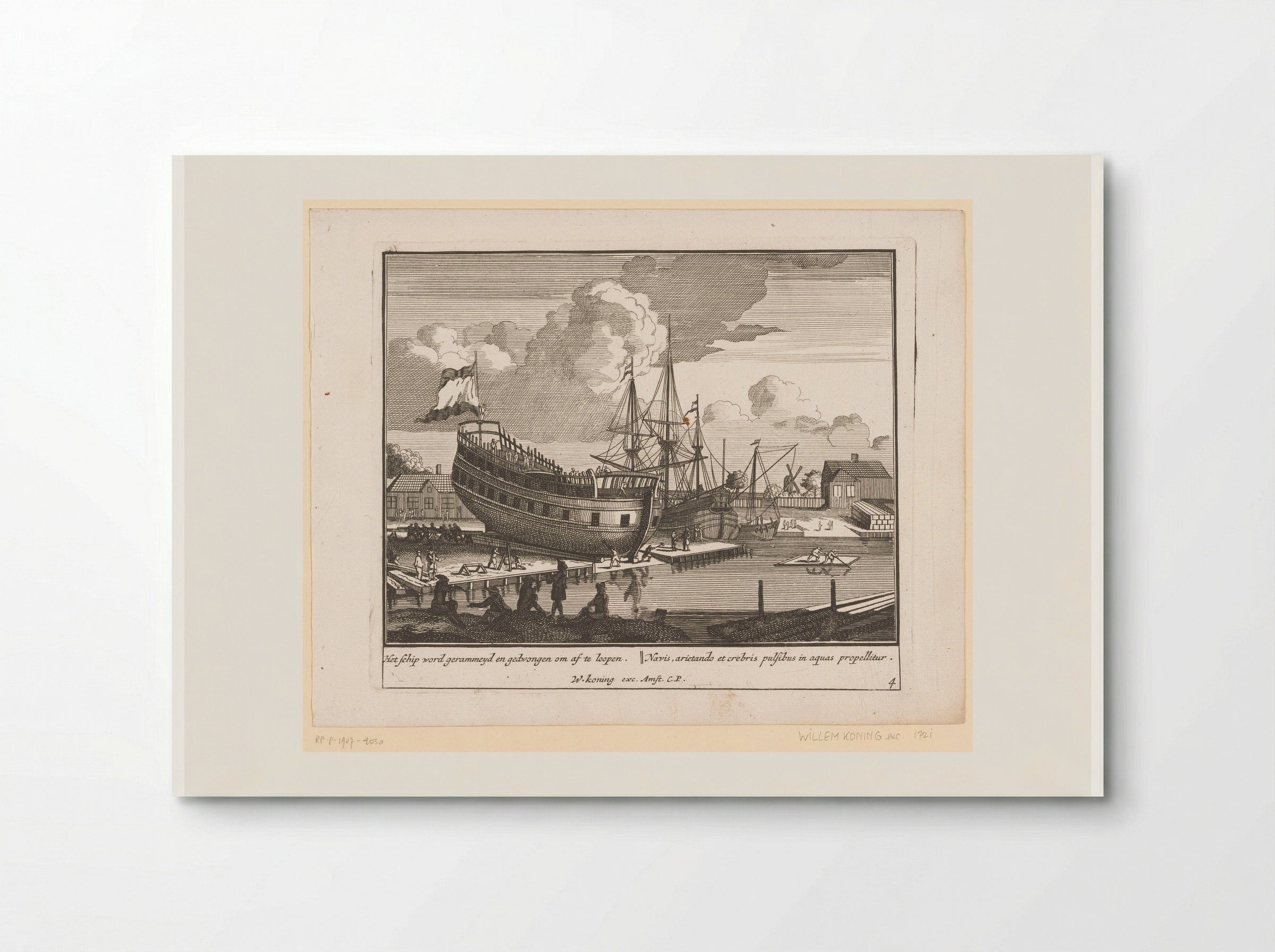Voorbereidingen voor het te water laten - Pieter van den Berge - Poster