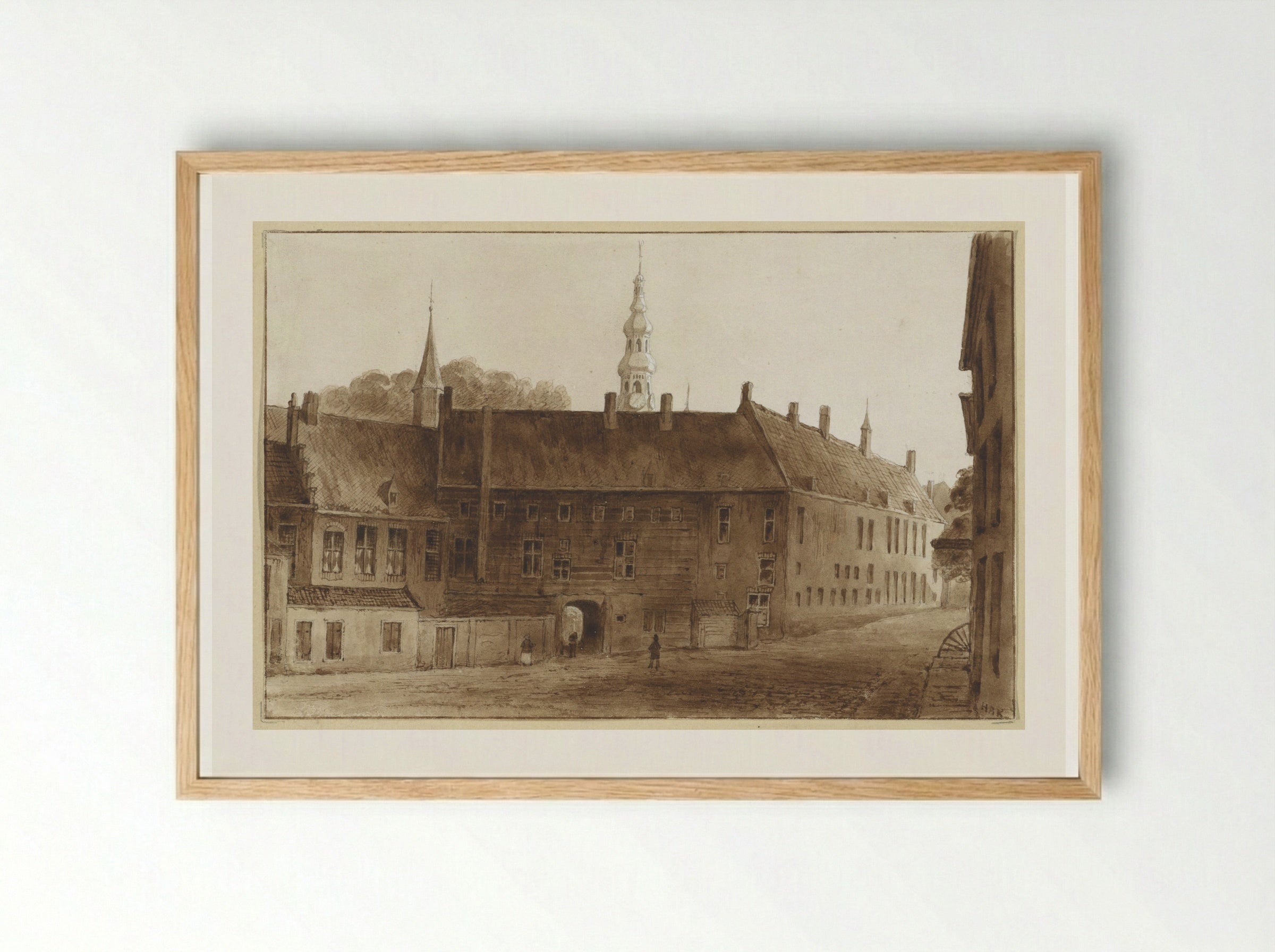 Voorgevel van de Abdij te Middelburg - Hendrik Abraham Klinkhamer - Framed Print Wood