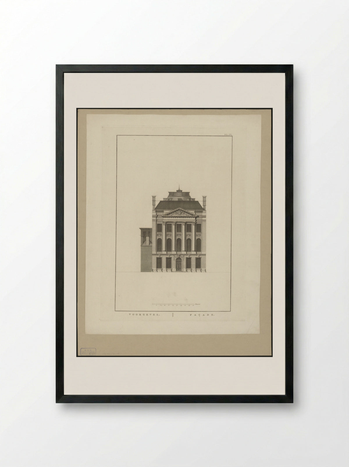 Voorgevel van het gebouw Felix Meritis te Amsterdam - Cornelis Sebille Roos - Framed Print Black