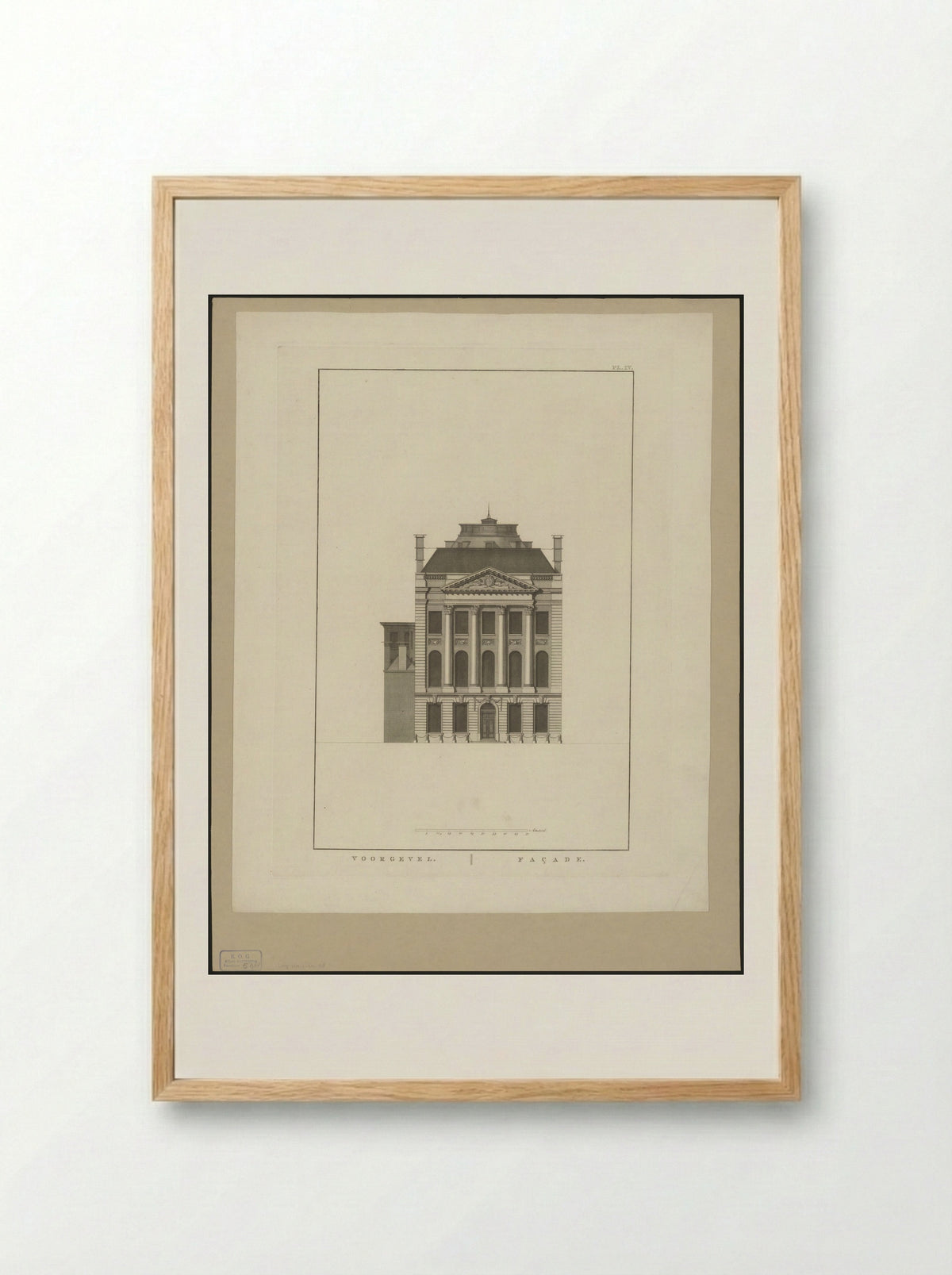 Voorgevel van het gebouw Felix Meritis te Amsterdam - Cornelis Sebille Roos - Framed Print Wood