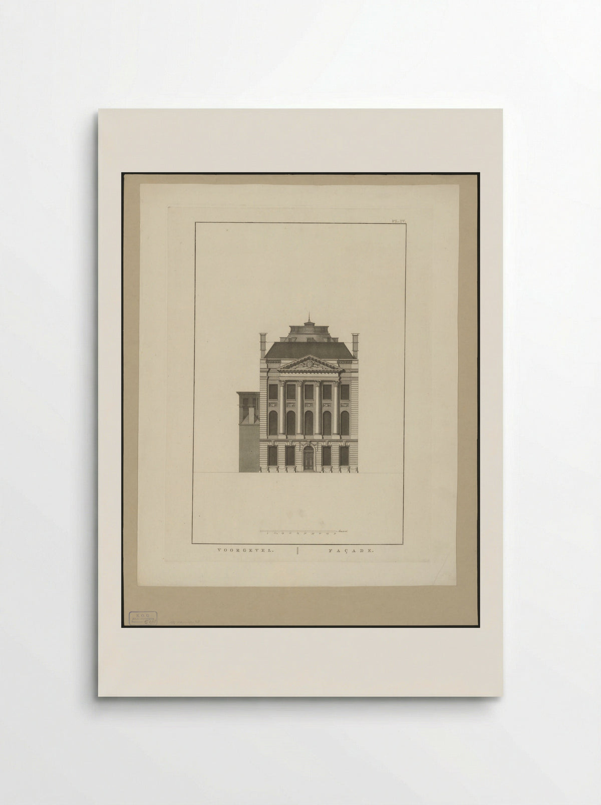 Voorgevel van het gebouw Felix Meritis te Amsterdam - Cornelis Sebille Roos - Poster