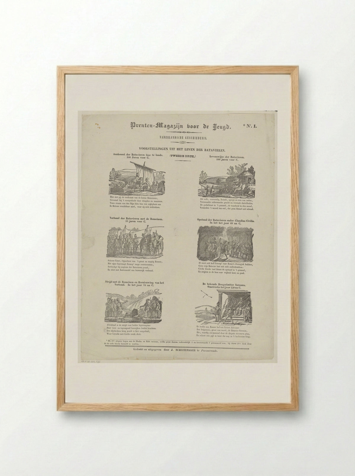 Voorstellingen uit het leven der Batavieren - Willem Bal - Framed Print Wood