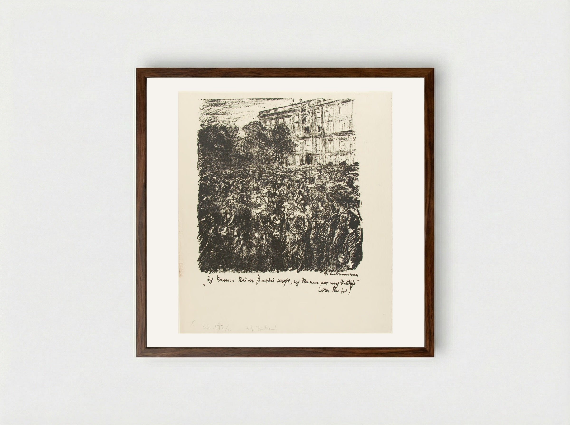Vor dem Schloss - Max Liebermann - Framed Print Dark Wood
