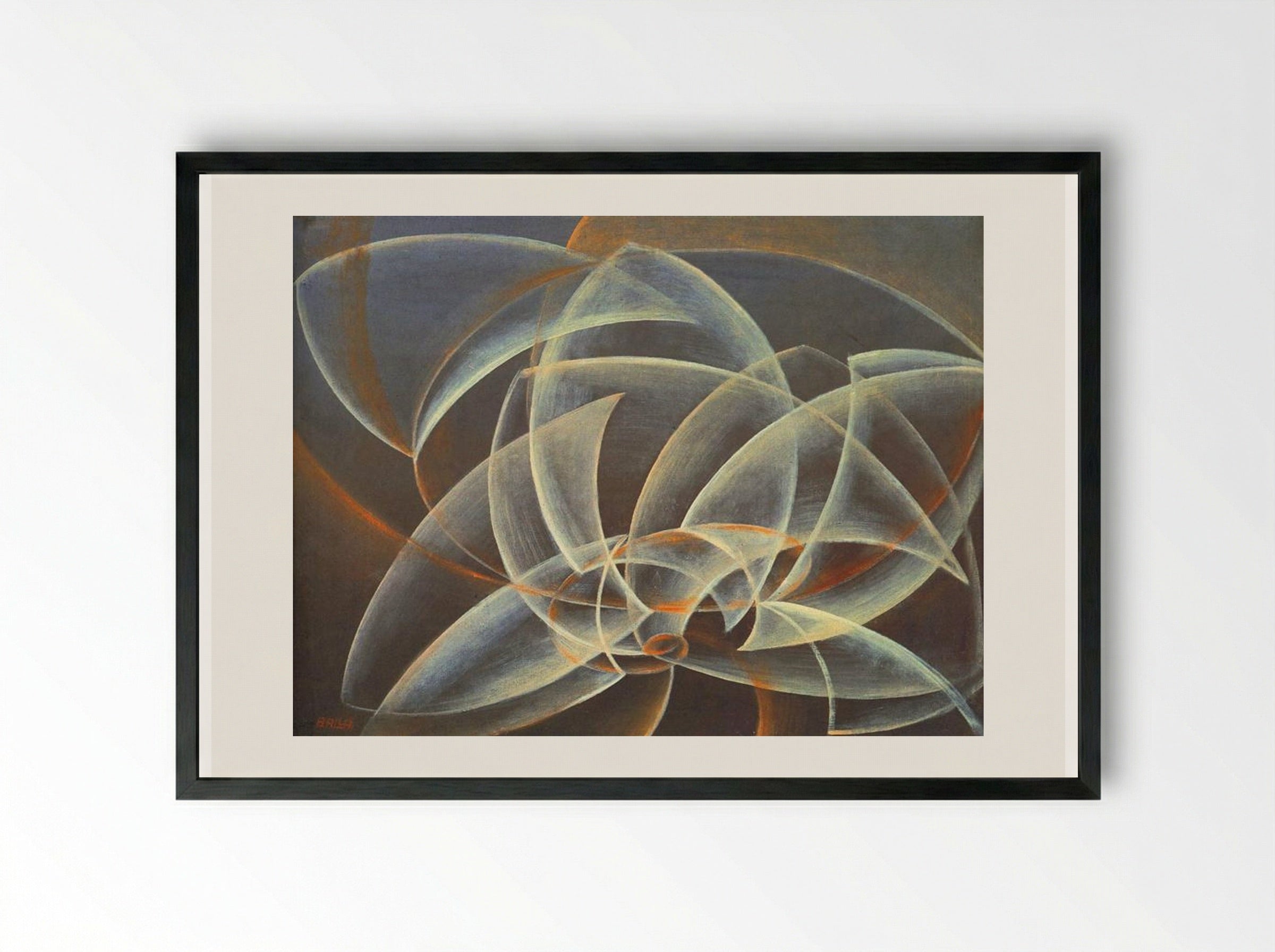 Vortex, space, form - Giacomo Balla - Framed Print Black