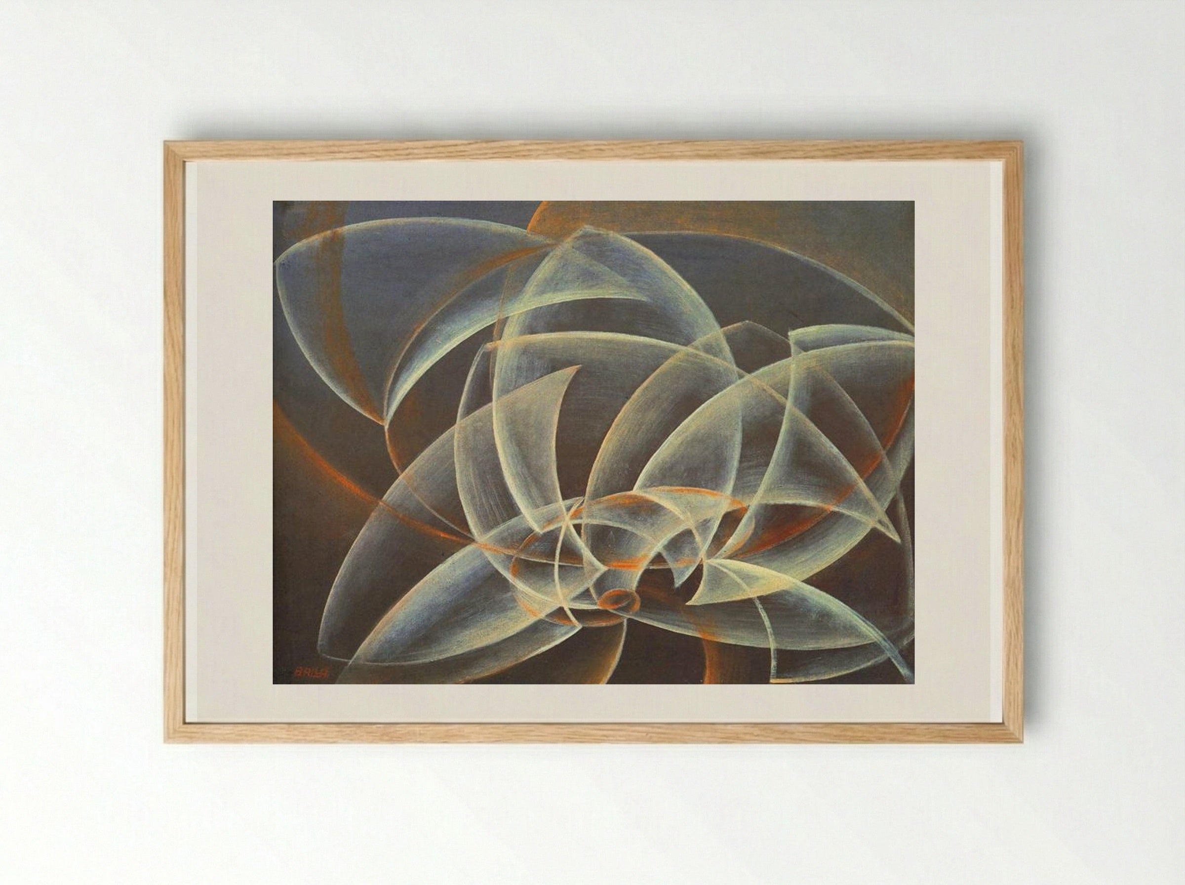 Vortex, space, form - Giacomo Balla - Framed Print Wood