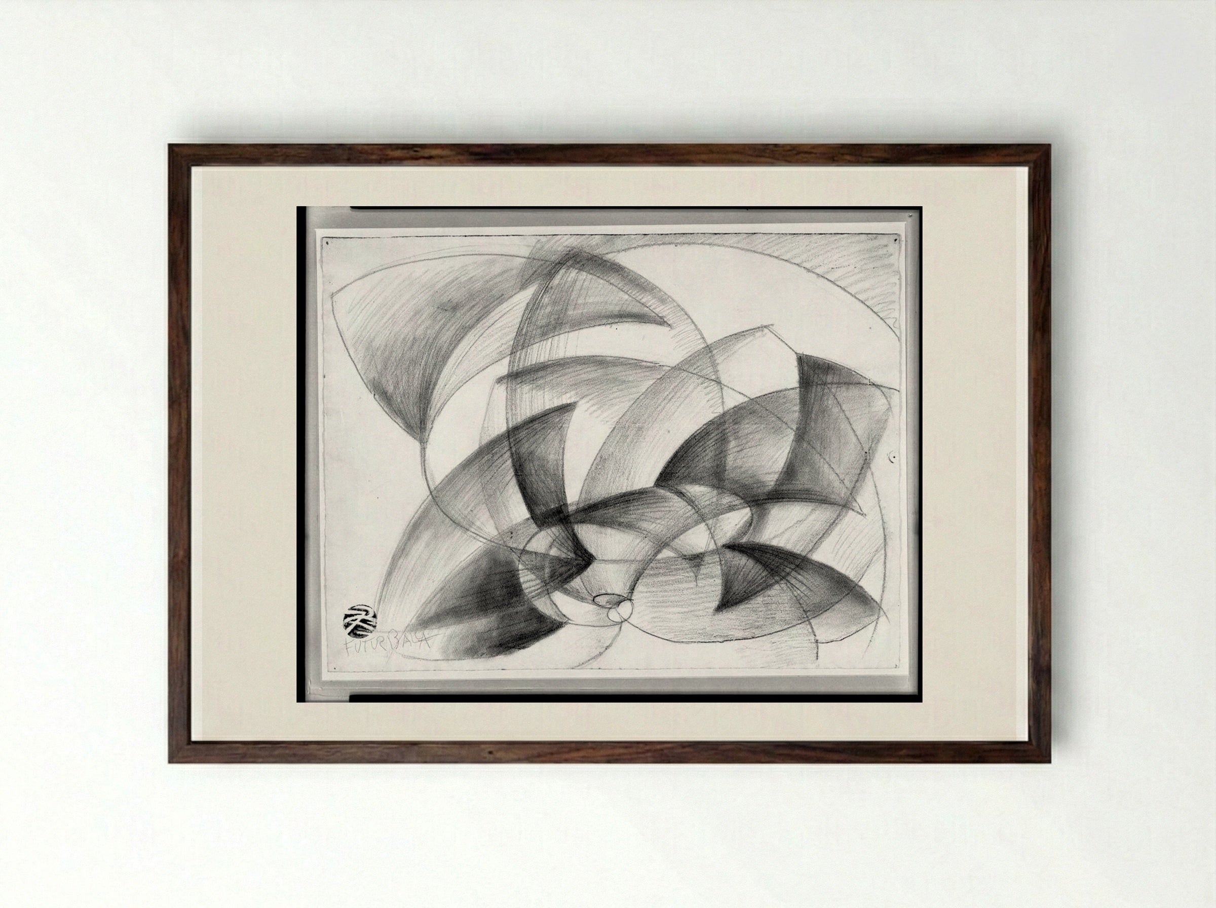 Vortice - Giacomo Balla - Framed Print Dark Wood