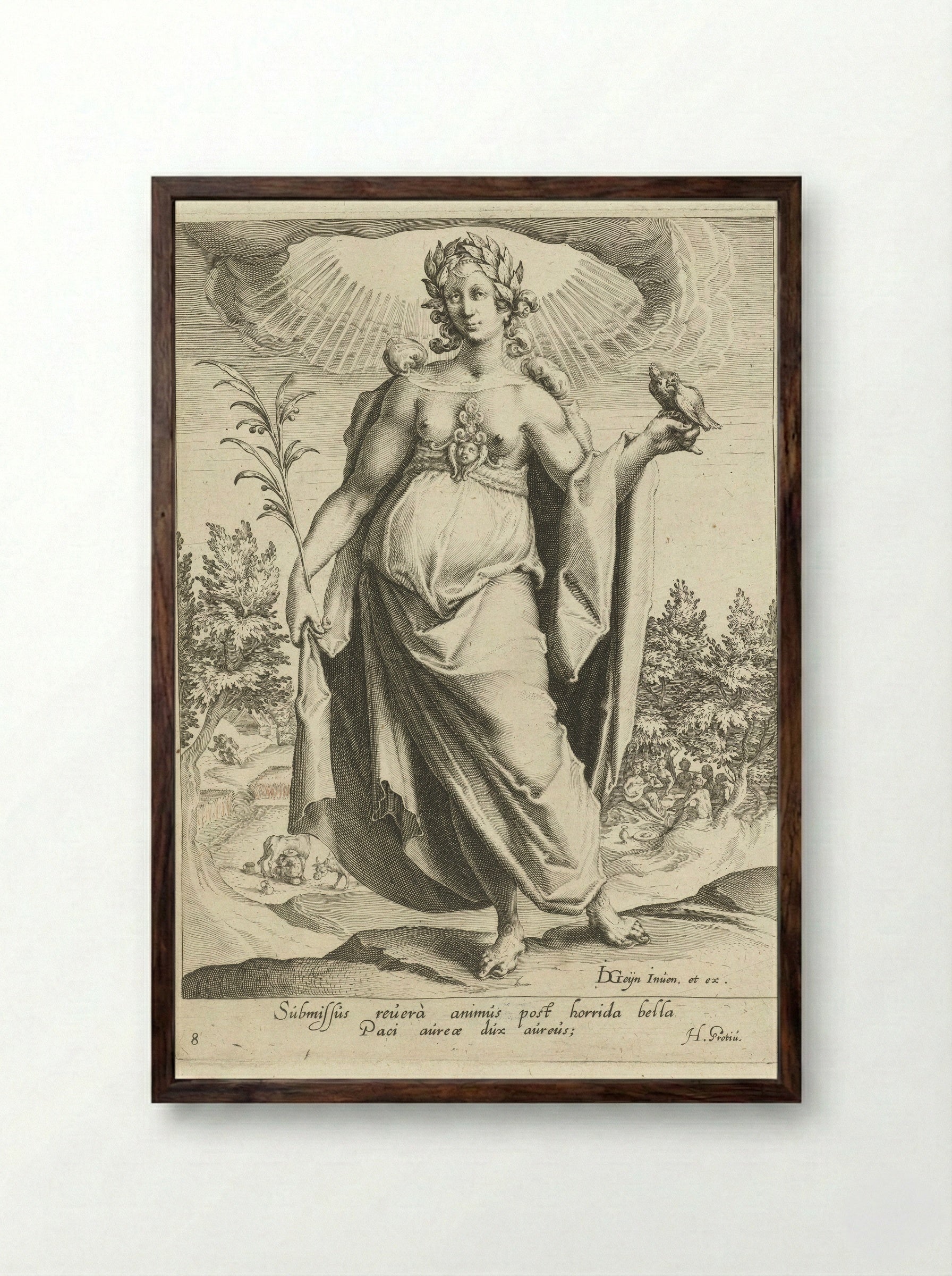 Vrede (Peace) - Zacharias Dolendo - Framed Print Dark Wood