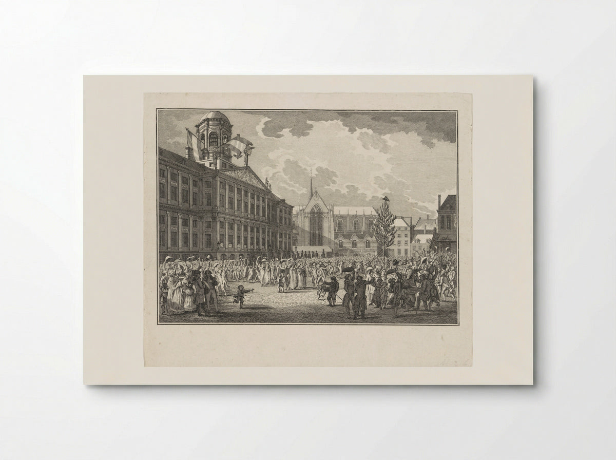 Vrijgelaten burger deputatie verwelkomd op de Dam, 1795 - Jan Lucas van der Beek - Poster