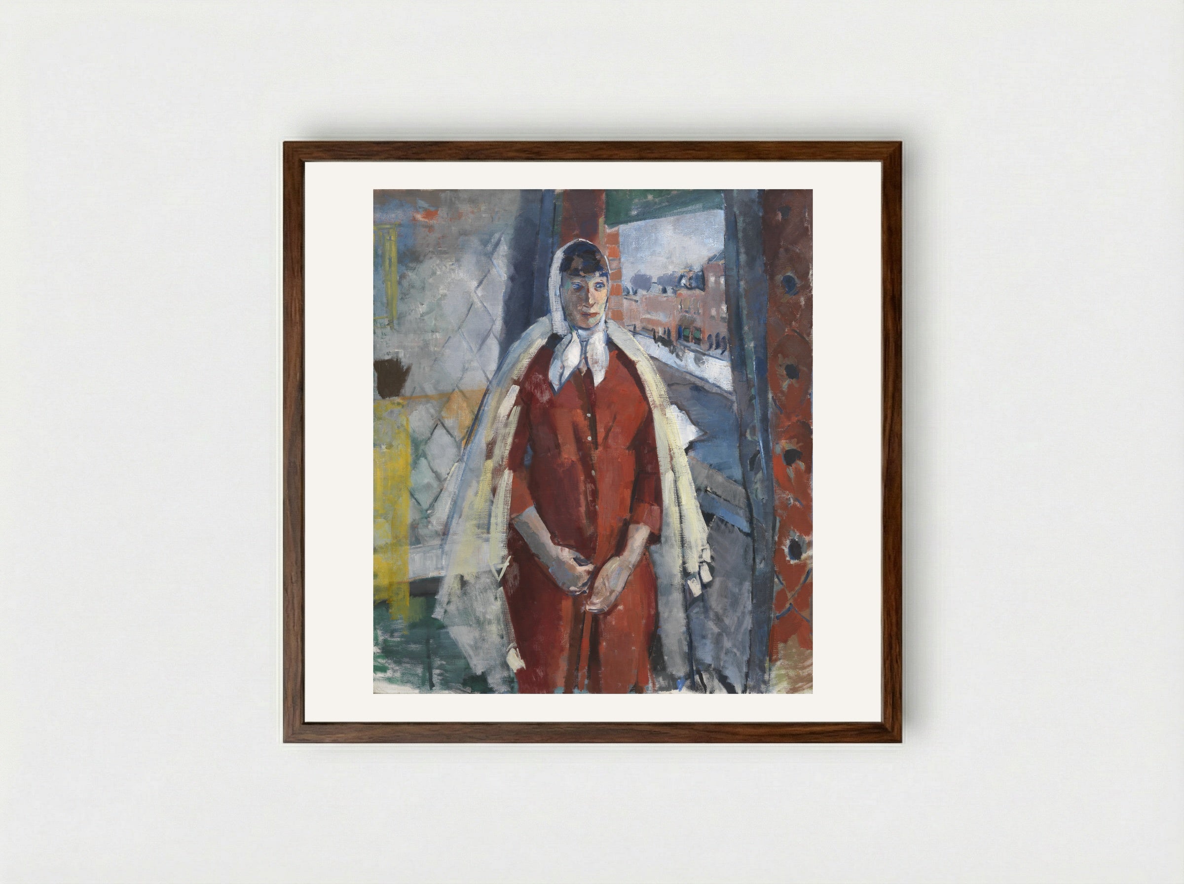 Vrouw aan 't venster - Rik Wouters - Framed Print Dark Wood