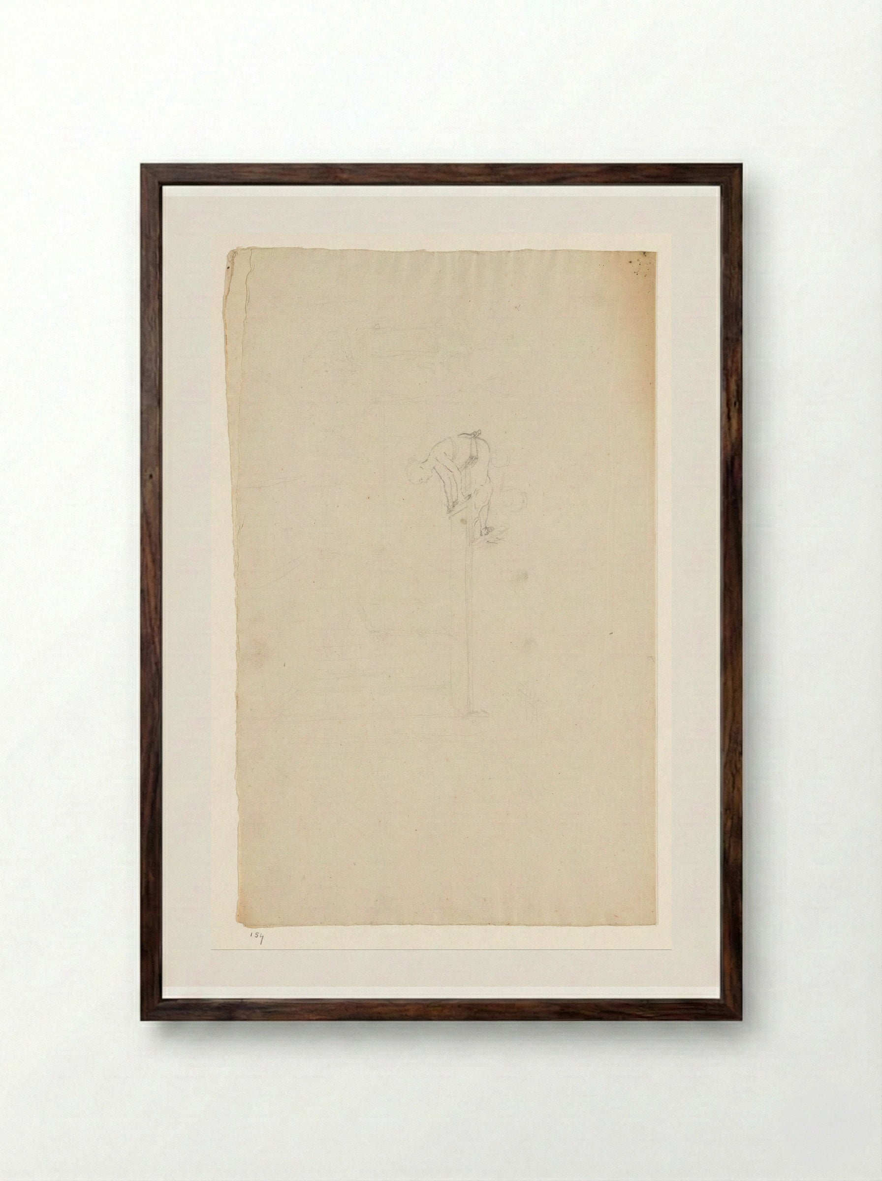 Vrouw aan weefgetouw - Jan Brandes - Framed Print Dark Wood