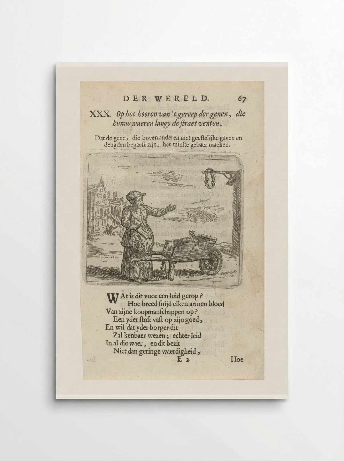 Vrouw bij een kruiwagen - Arnold Houbraken - Poster