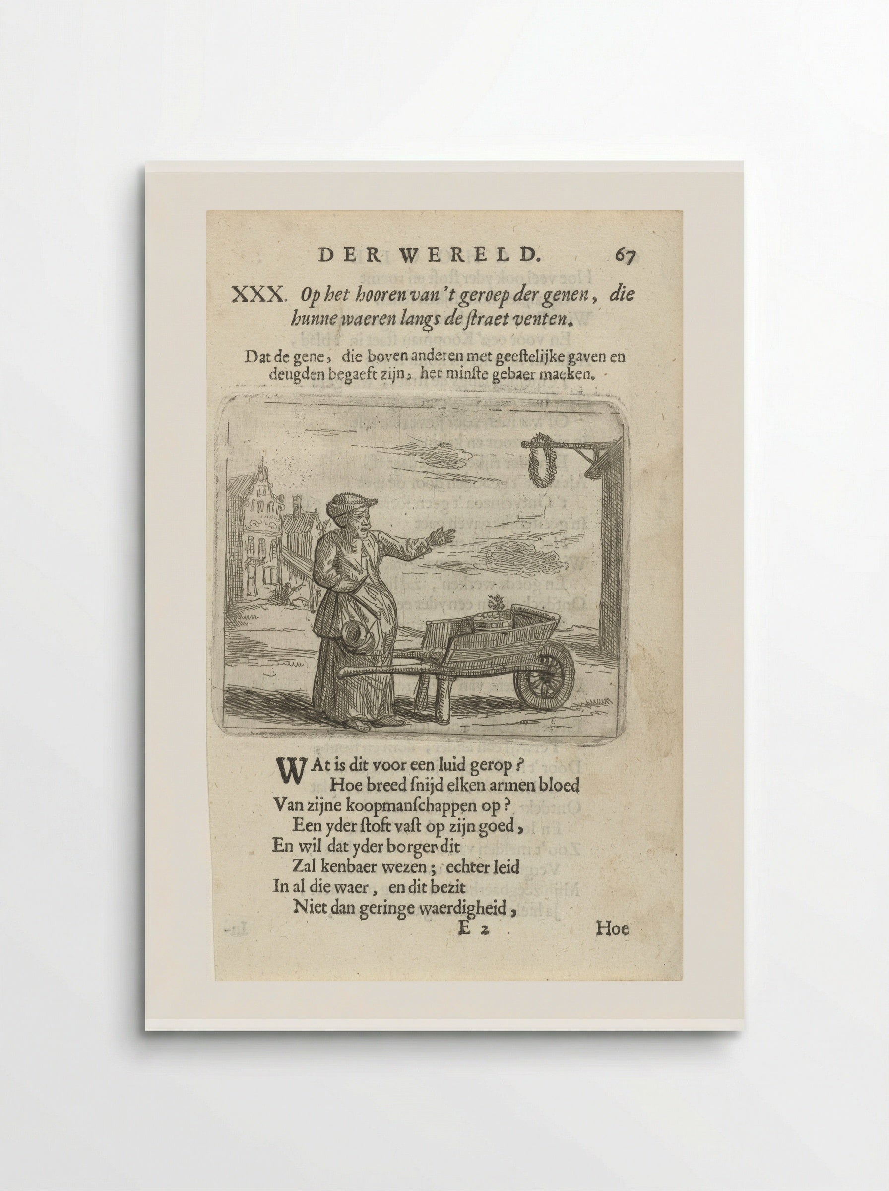 Vrouw bij een kruiwagen - Arnold Houbraken - Poster