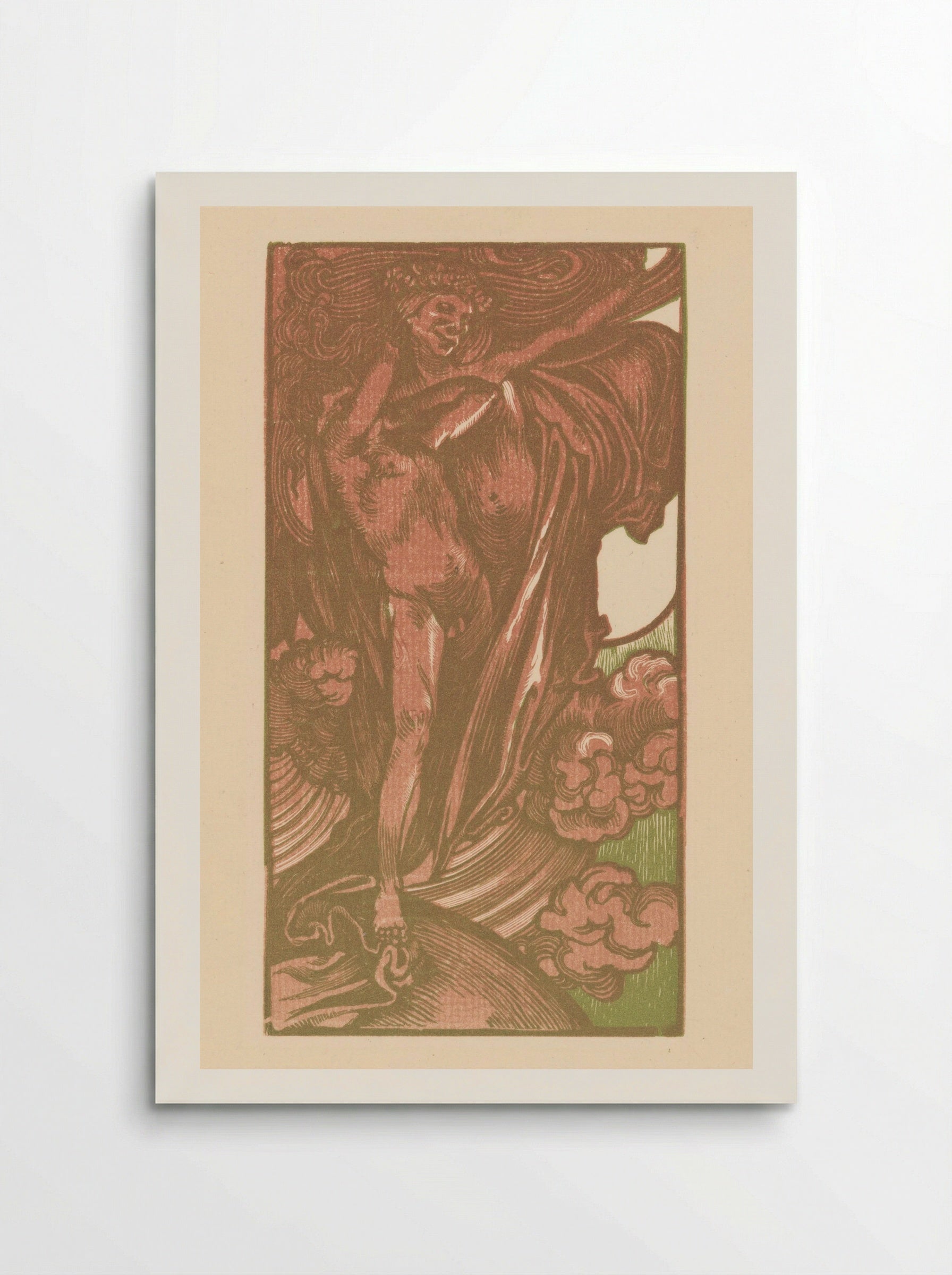 Vrouw en jongen in de wolken - Johannes Josephus Aarts - Poster
