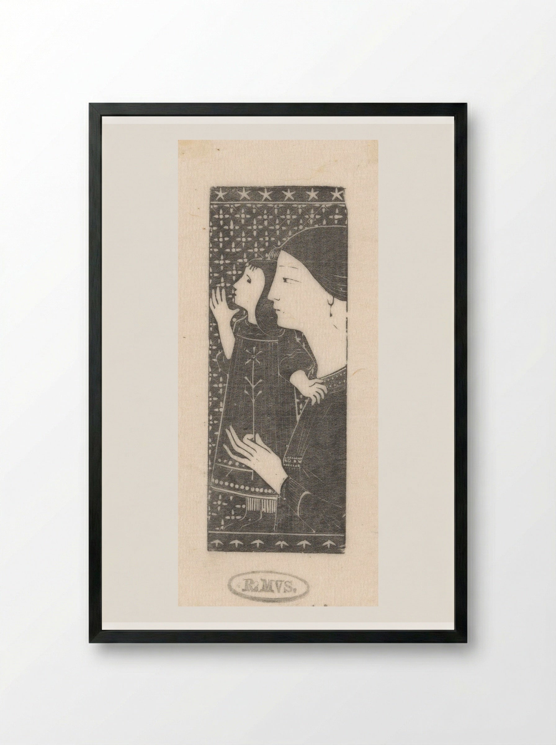 Vrouw en kind - Karel Petrus Cornelis de Bazel - Framed Print Black