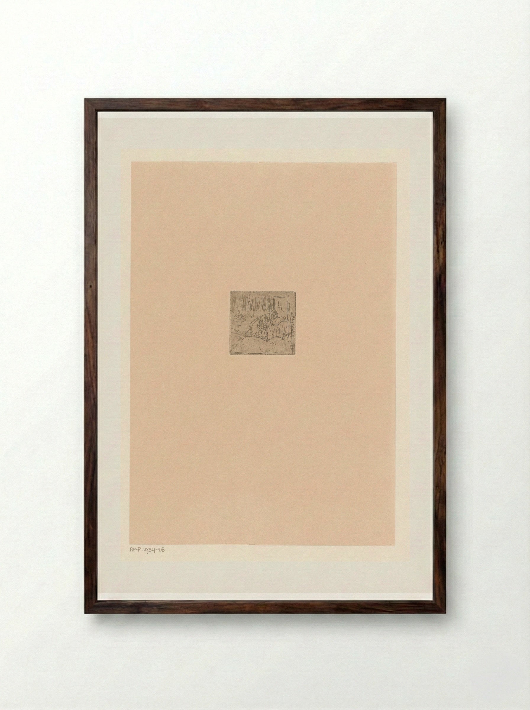 Vrouw in een slaapkamer - Rik Wouters - Framed Print Dark Wood