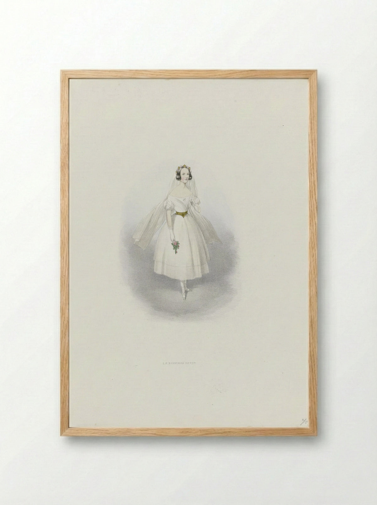 Vrouw in historisch kostuum - Huib van Hove Bz - Framed Print Wood