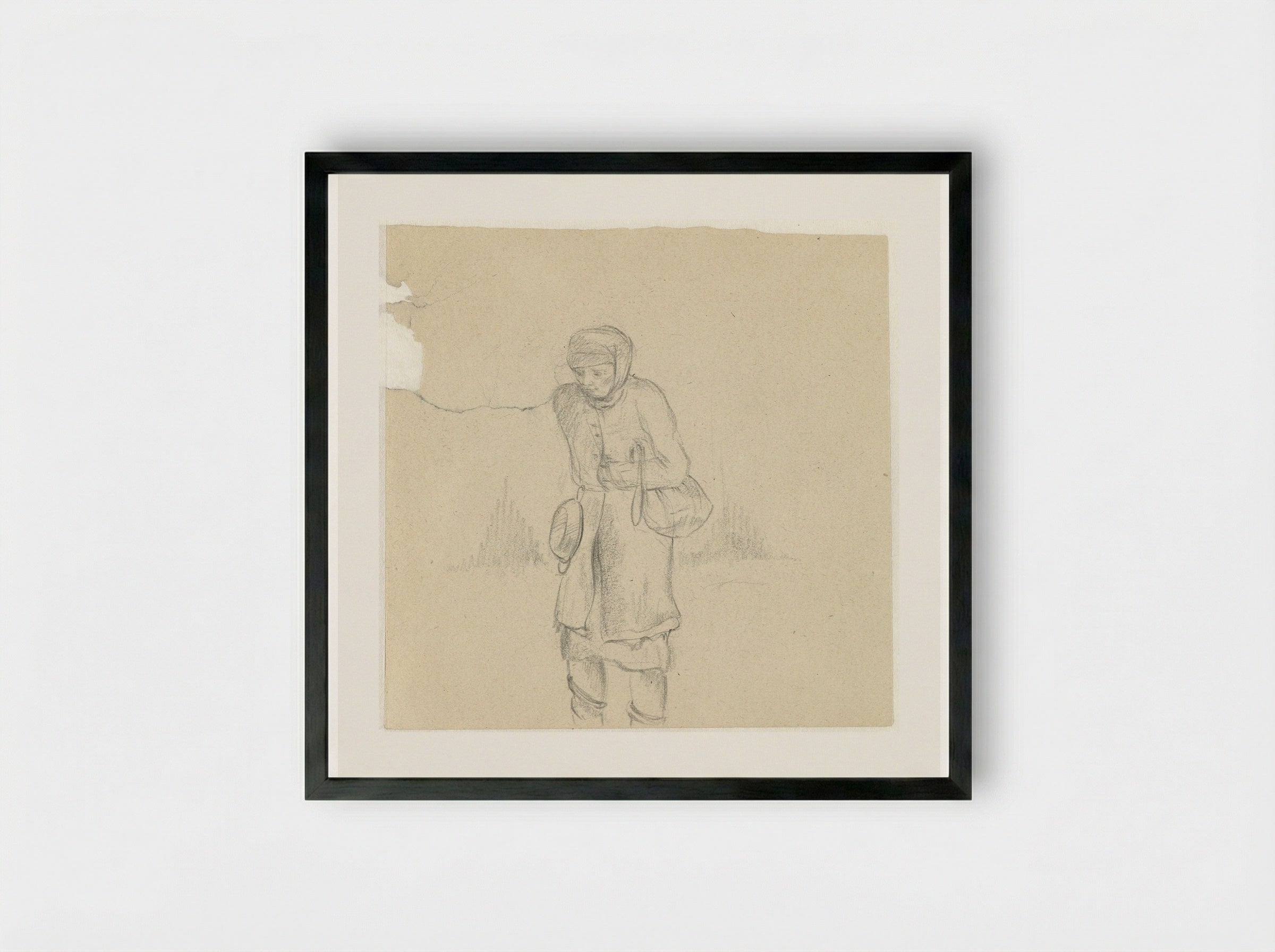 Vrouw met al haar bezittingen - Aat Breur-Hibma - Framed Print Black