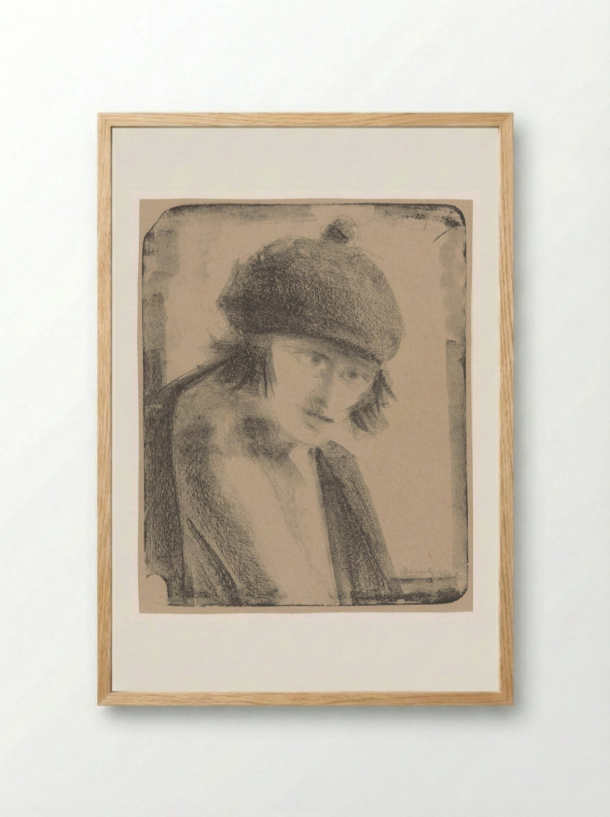 Vrouw met baret - Samuel Jessurun de Mesquita - Framed Print Wood