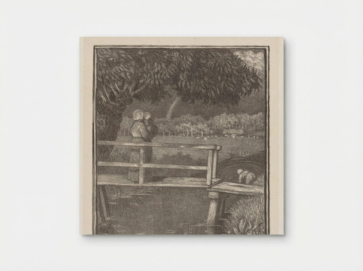 Vrouw met een kind op haar arm op een brug - Richard Nicolaüs Roland Holst - Poster