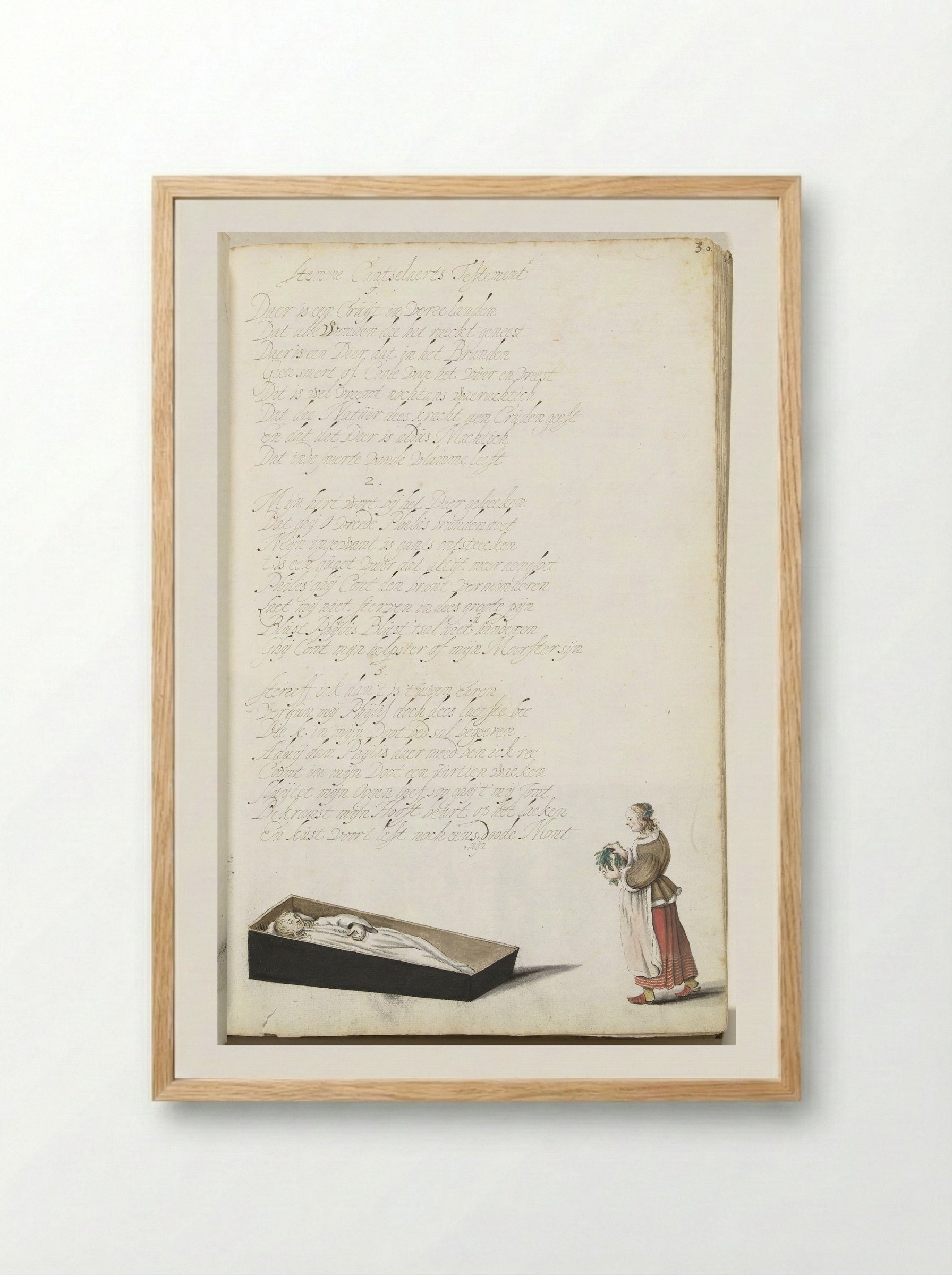 Vrouw met het stoffelijk overschot van haar geliefde - Gesina ter Borch - Framed Print Wood