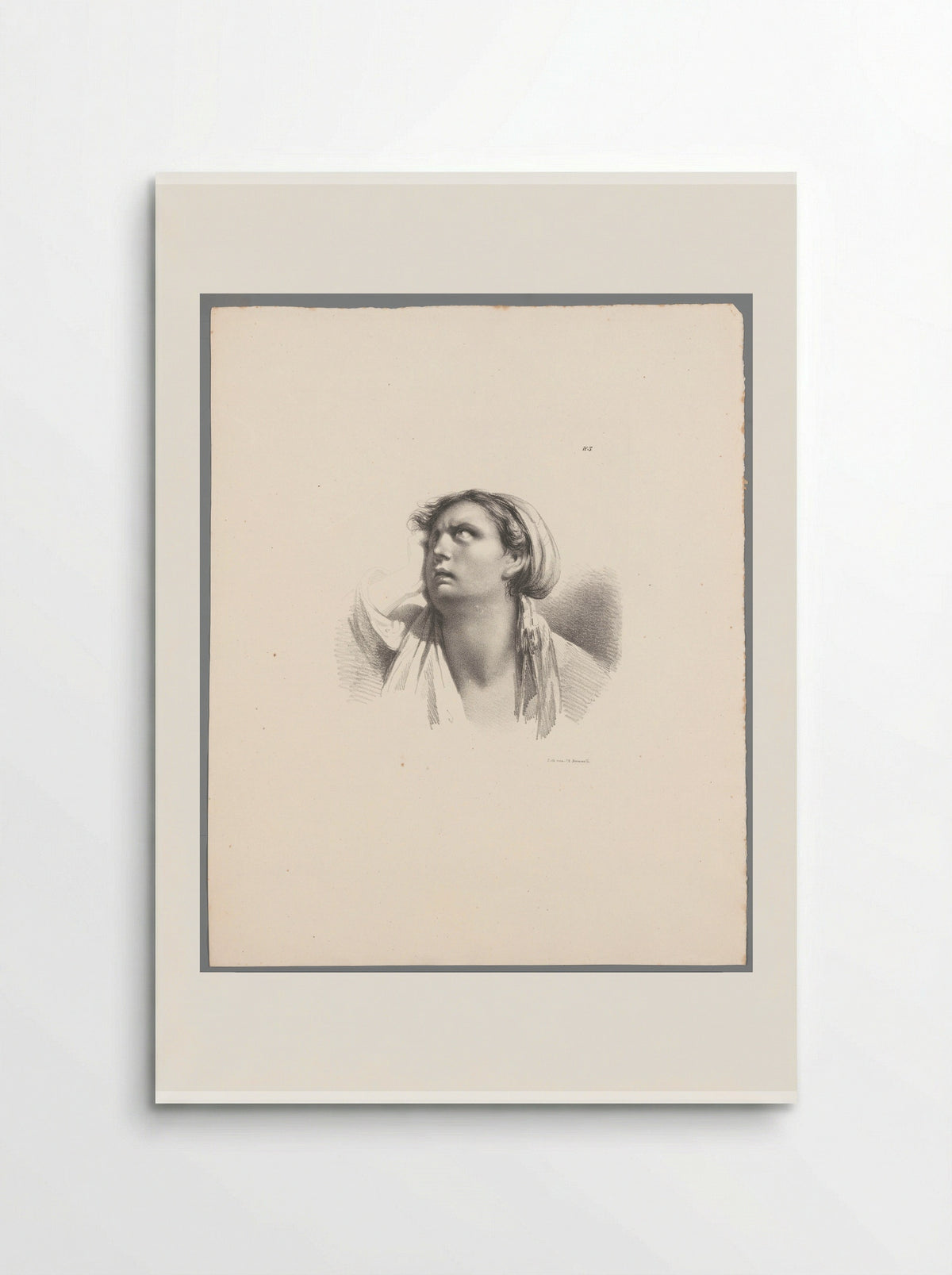 Vrouw met hoofddoek - Jean Augustin Daiwaille - Poster