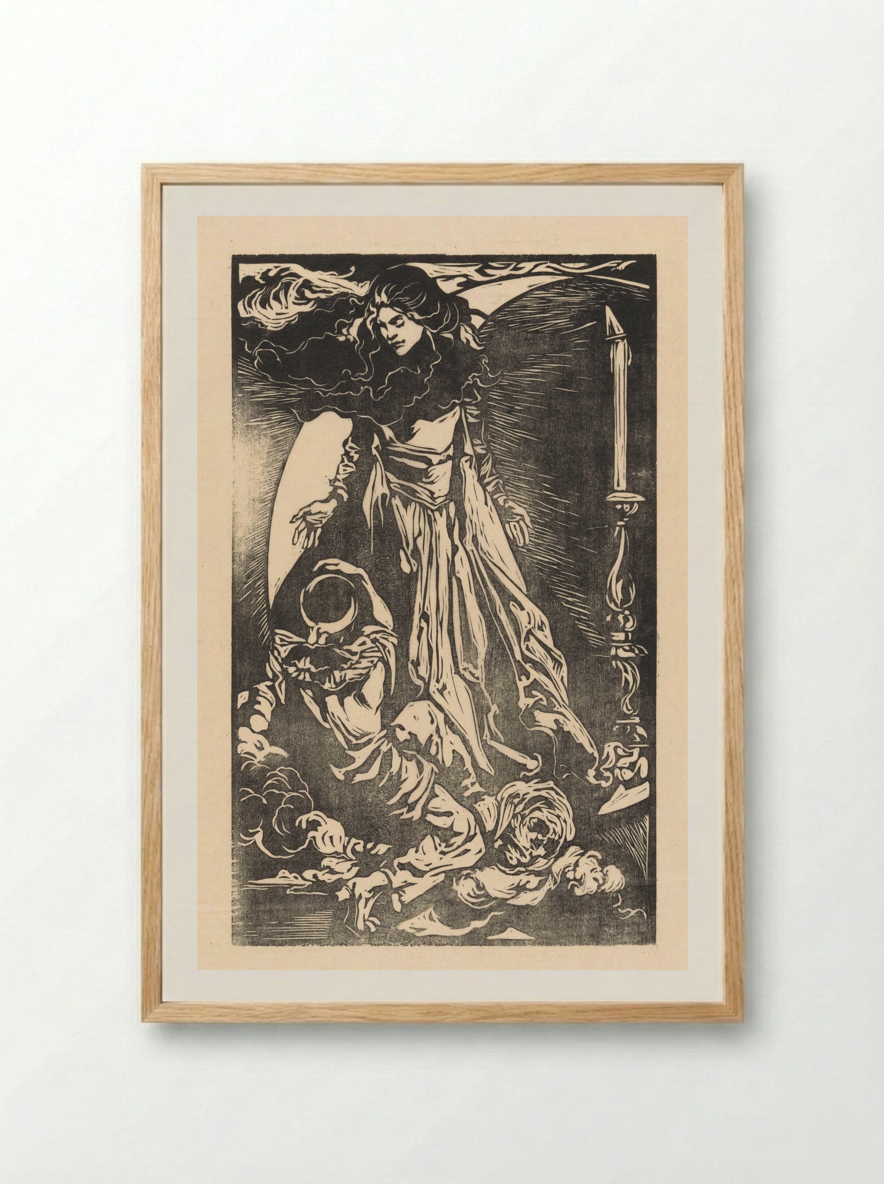 Vrouw met maansikkel - Johannes Josephus Aarts - Framed Print Wood