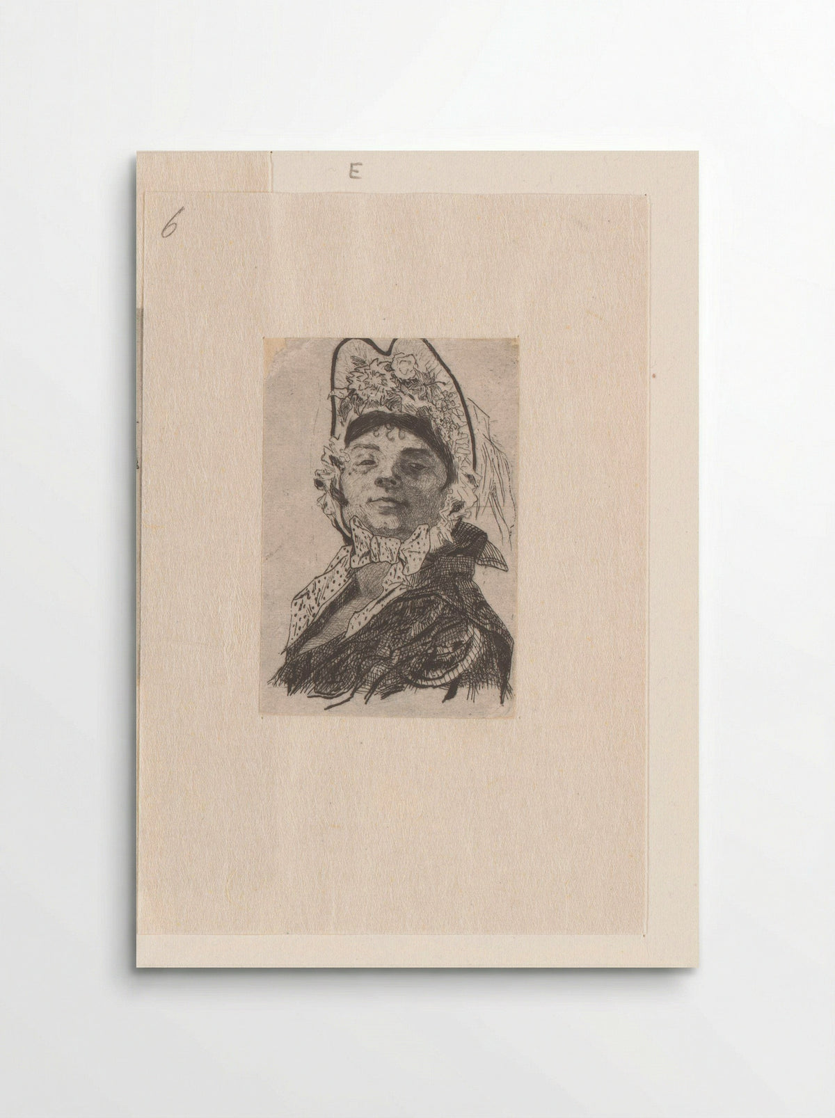 Vrouw met muts op het hoofd - Félicien Rops - Poster