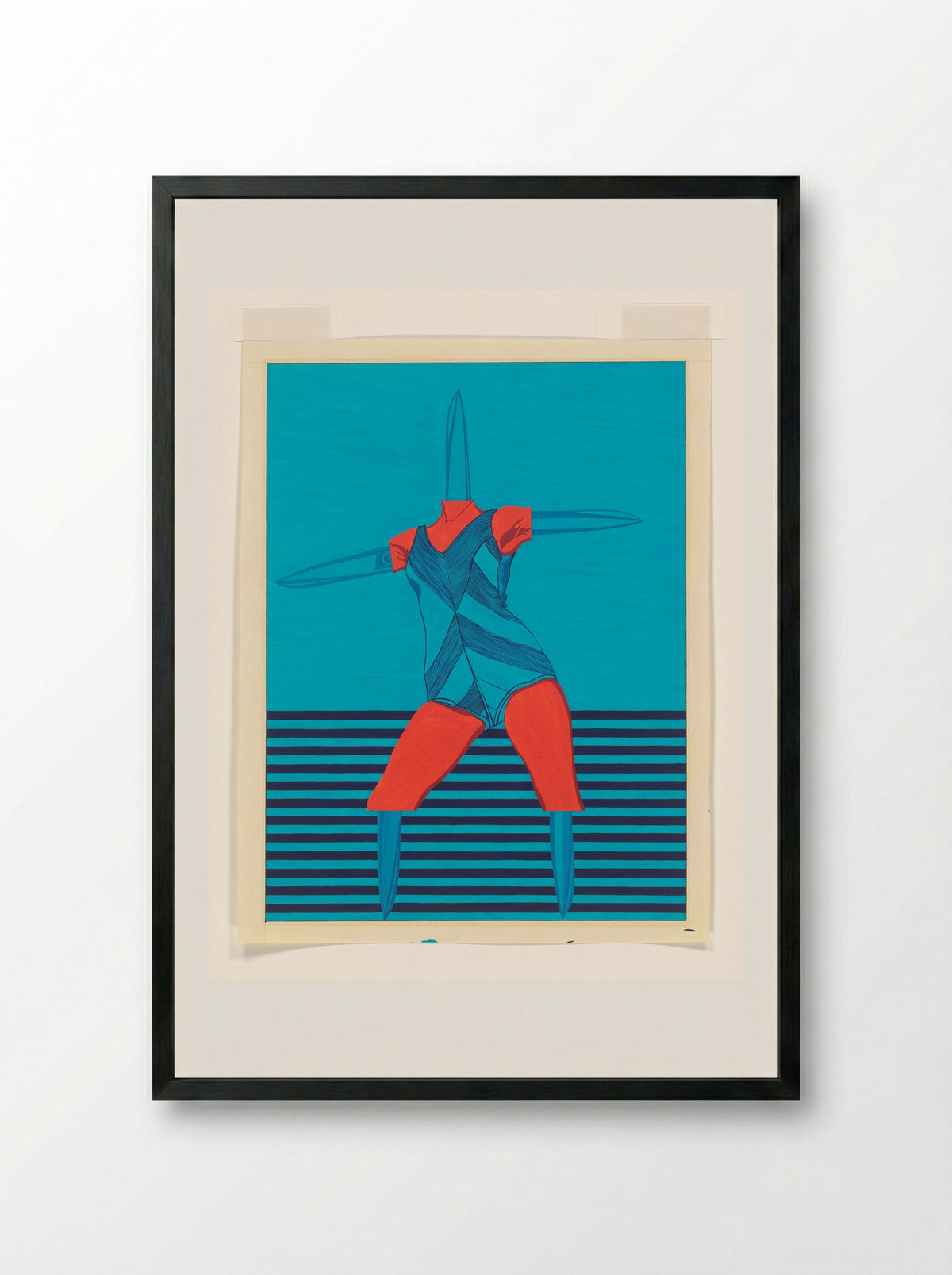 Vrouw met schaar 2 - Fred van der Wal - Framed Print Black