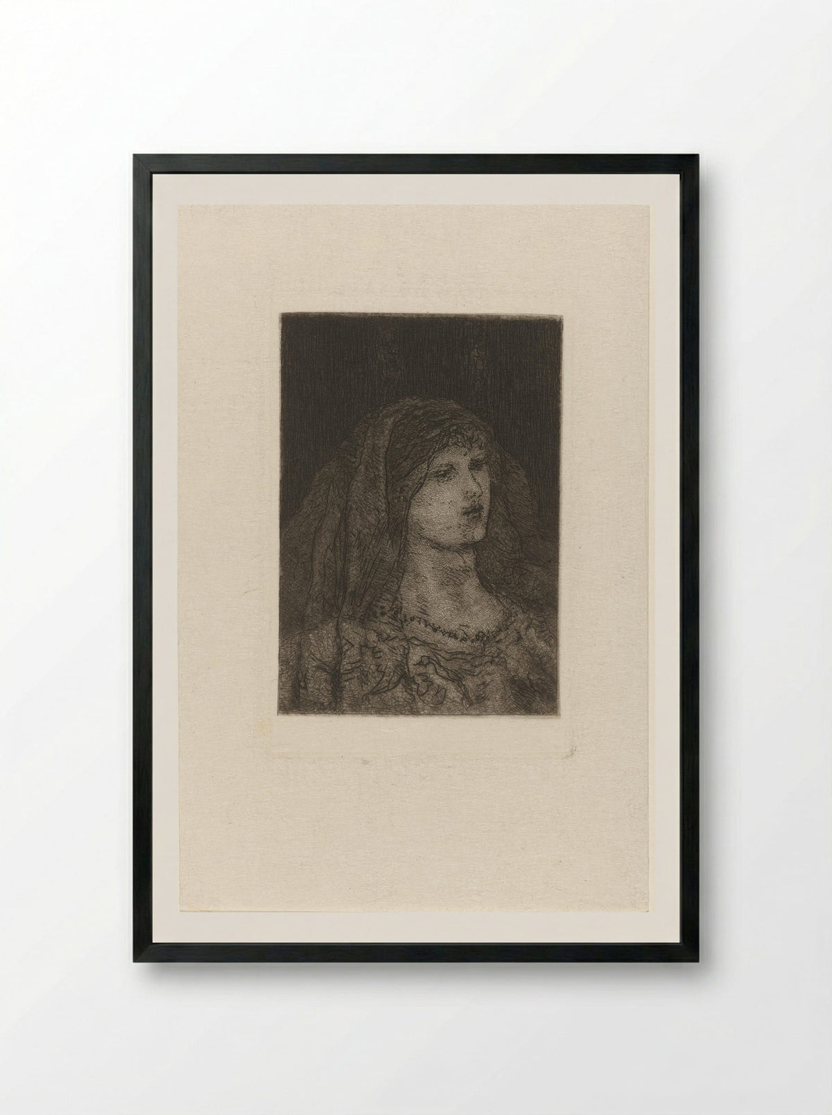 Vrouw met sluier - Matthijs Maris - Framed Print Black