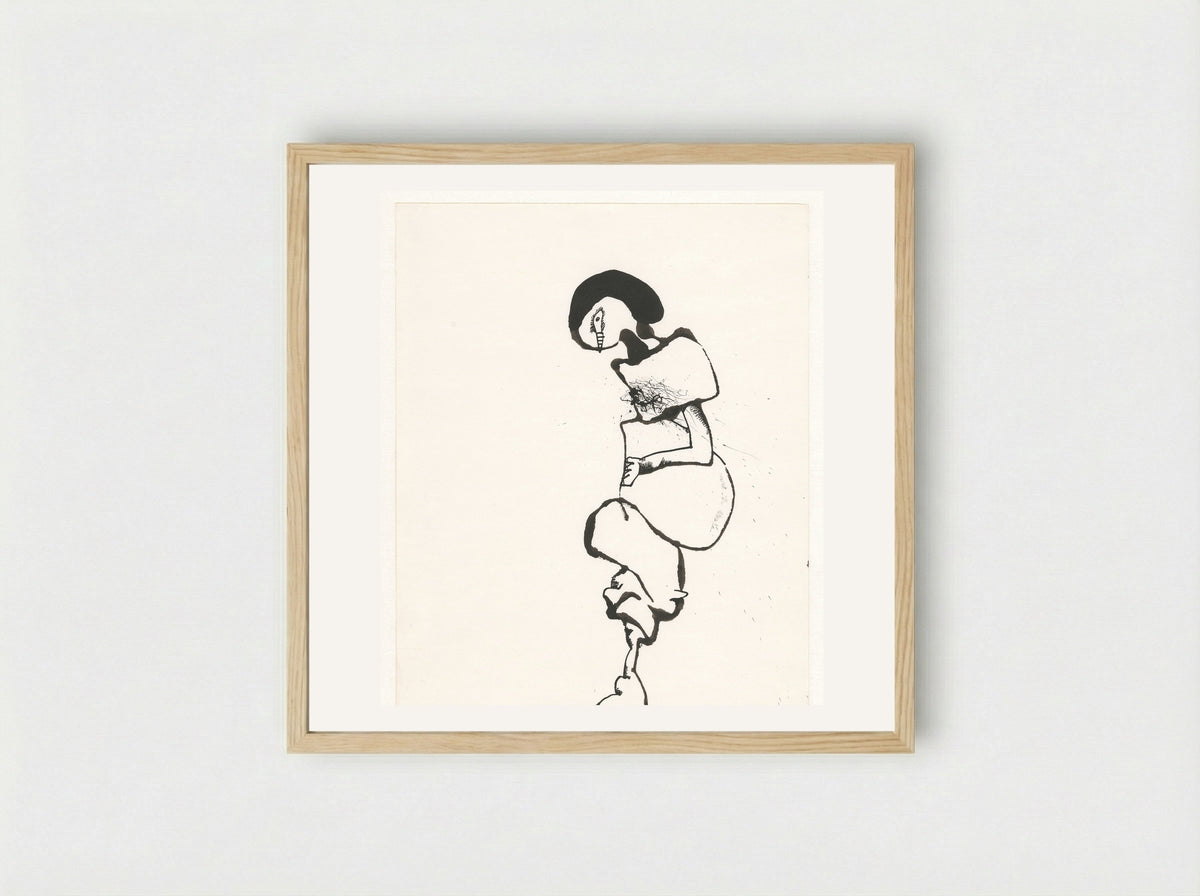 Vrouw met zwart haar - Lucebert - Framed Print Wood