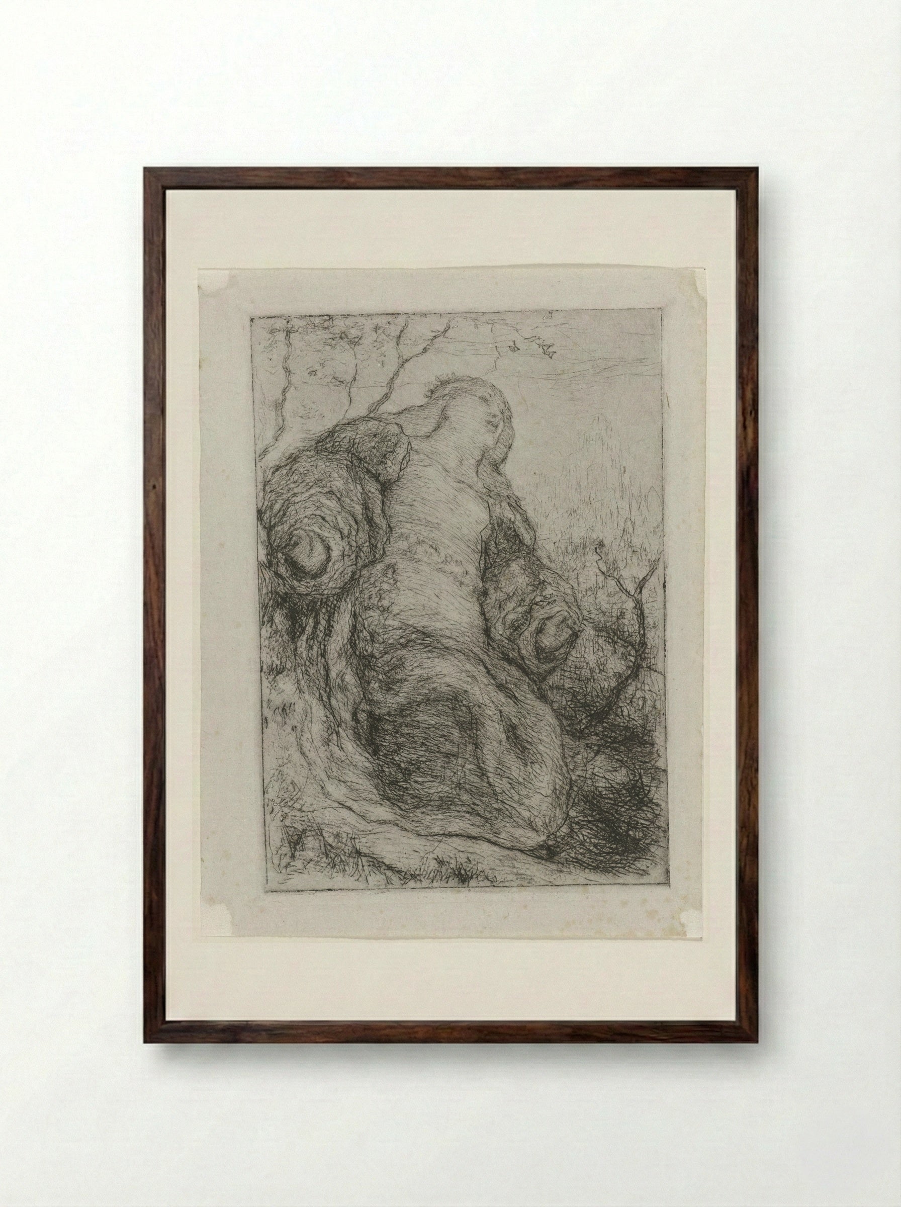 Vrouw onder een boom - Matthijs Maris - Framed Print Dark Wood