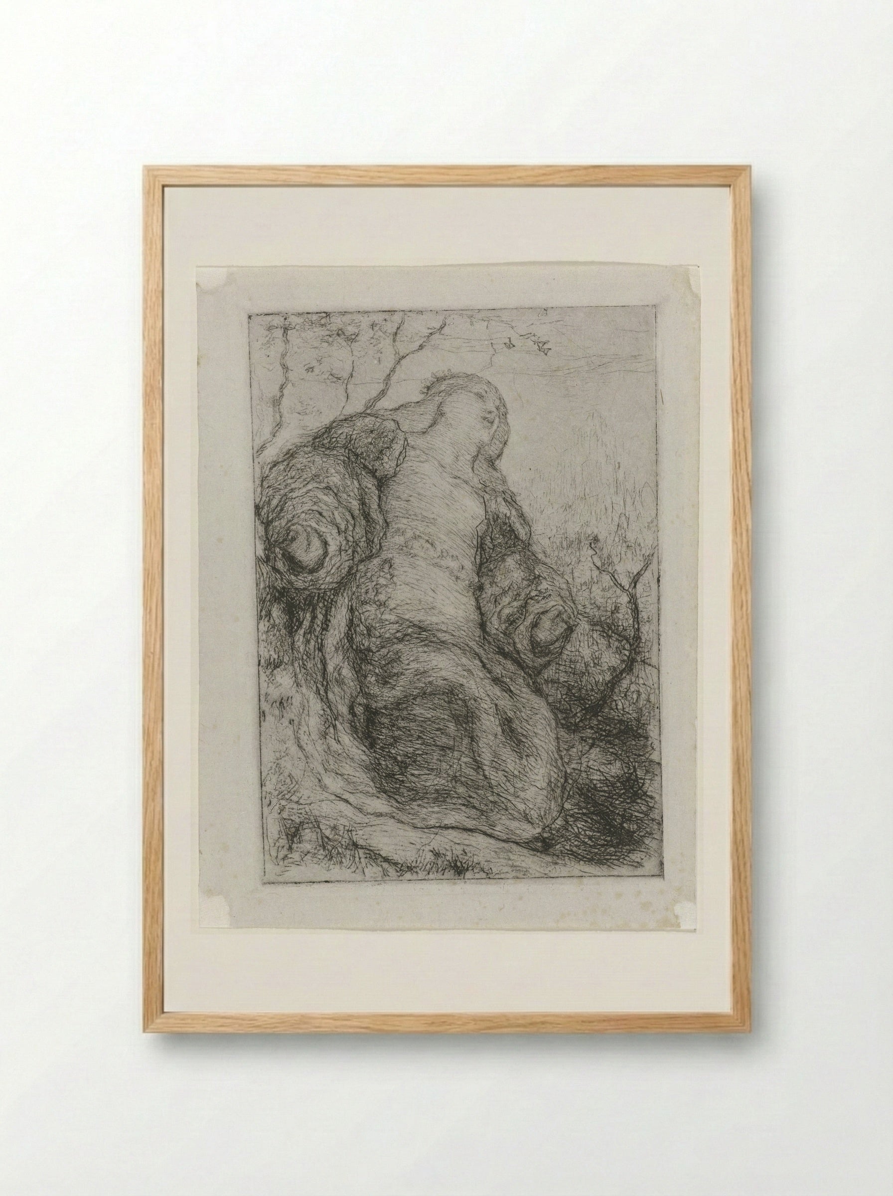 Vrouw onder een boom - Matthijs Maris - Framed Print Wood