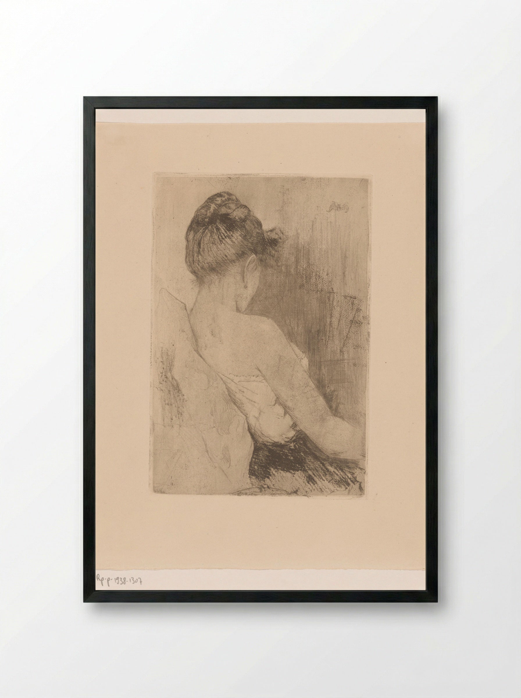 Vrouw, op de rug gezien - Philip Zilcken - Framed Print Black