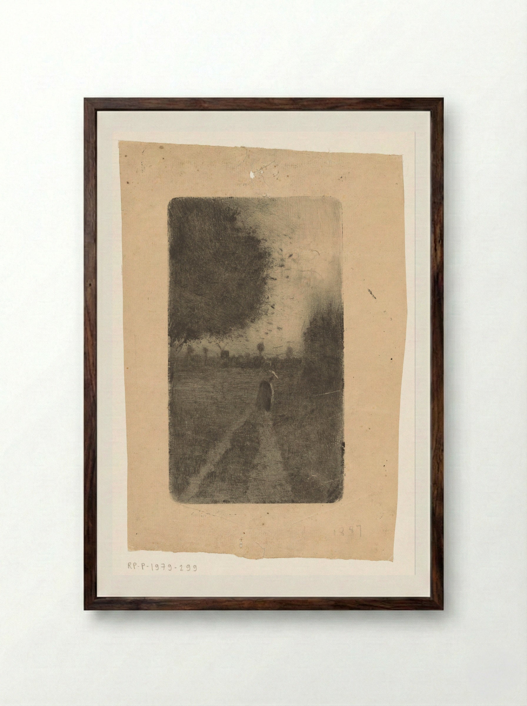 Vrouw op een landweg - Richard Nicolaüs Roland Holst - Framed Print Dark Wood